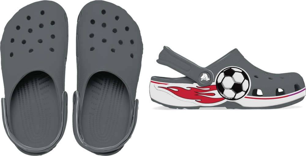 Crocs Clog »Classic Soccer Brand Clog K«, Freizeitschuh, Sandale mit coolem Motiv