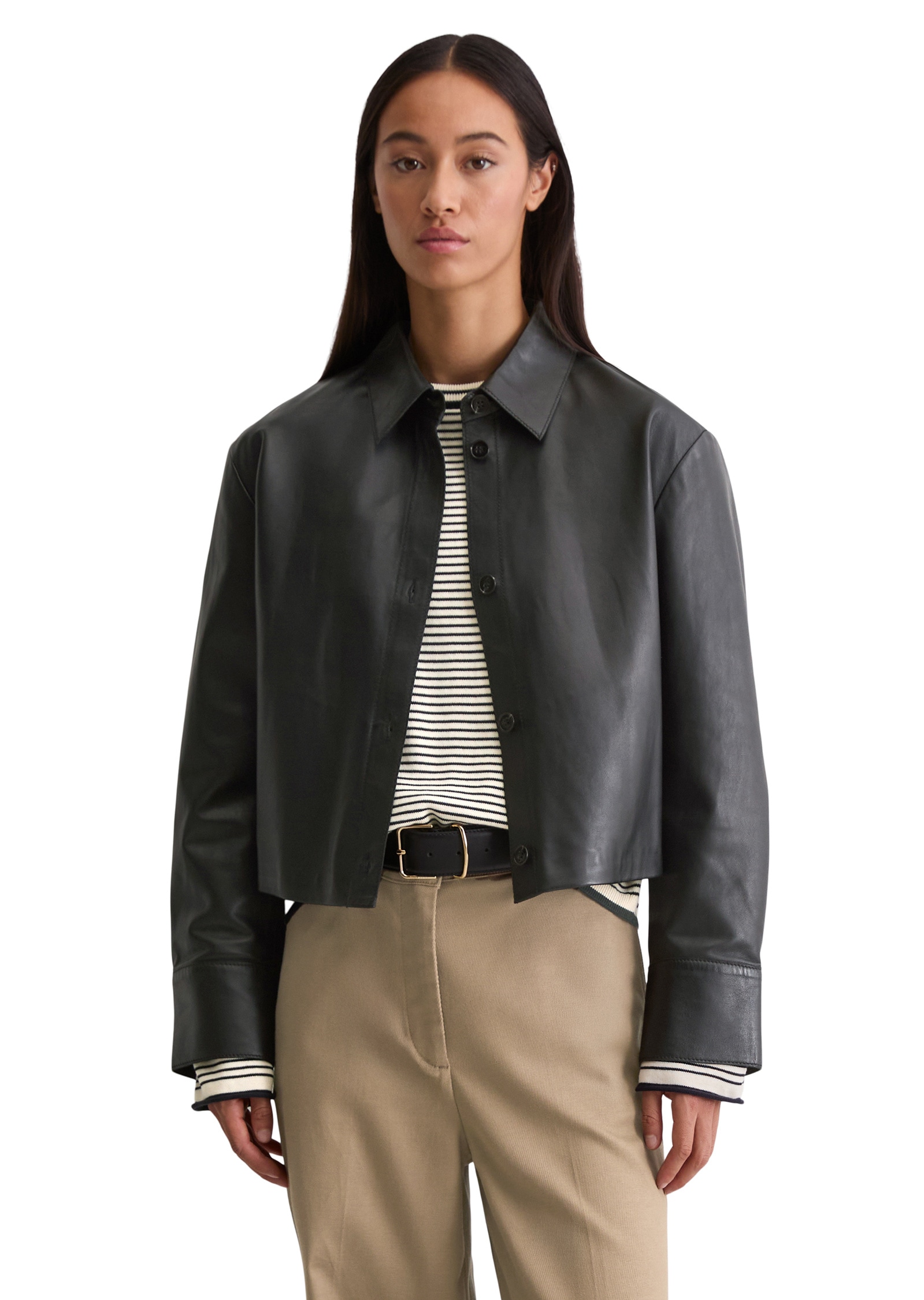 Marc O'Polo Langarmbluse »aus softem Lammleder«