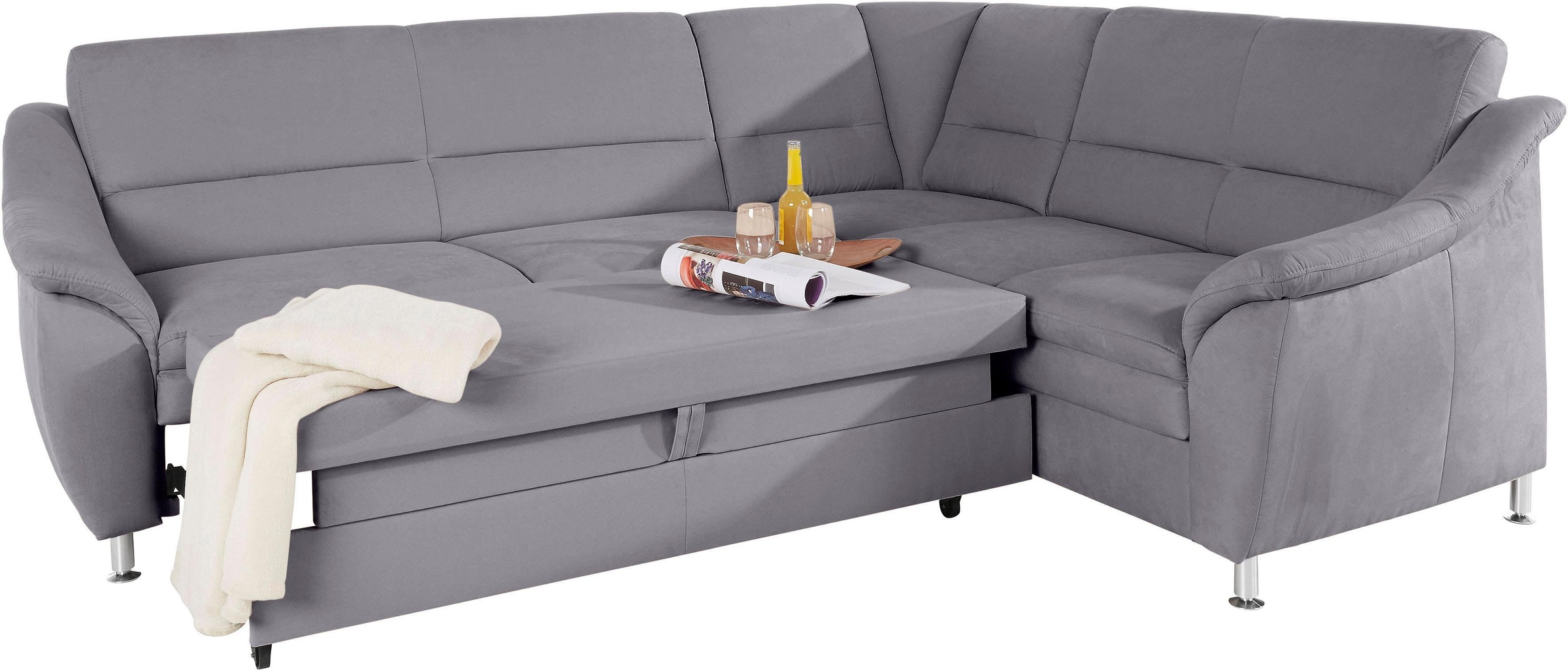 Places of Style Ecksofa »Cardoso L-Form«, Federkern, wahlweise mit Bett, Schubkasten, teilweise Relaxfunktion