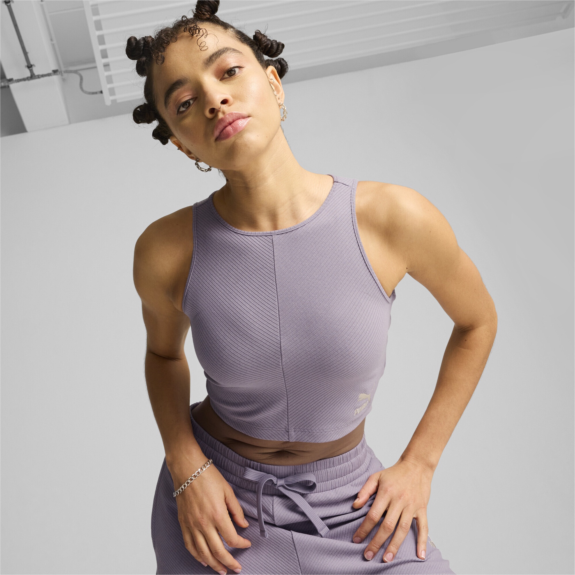 PUMA Crop-Top »CLASSICS Geripptes Crop-Top Damen«