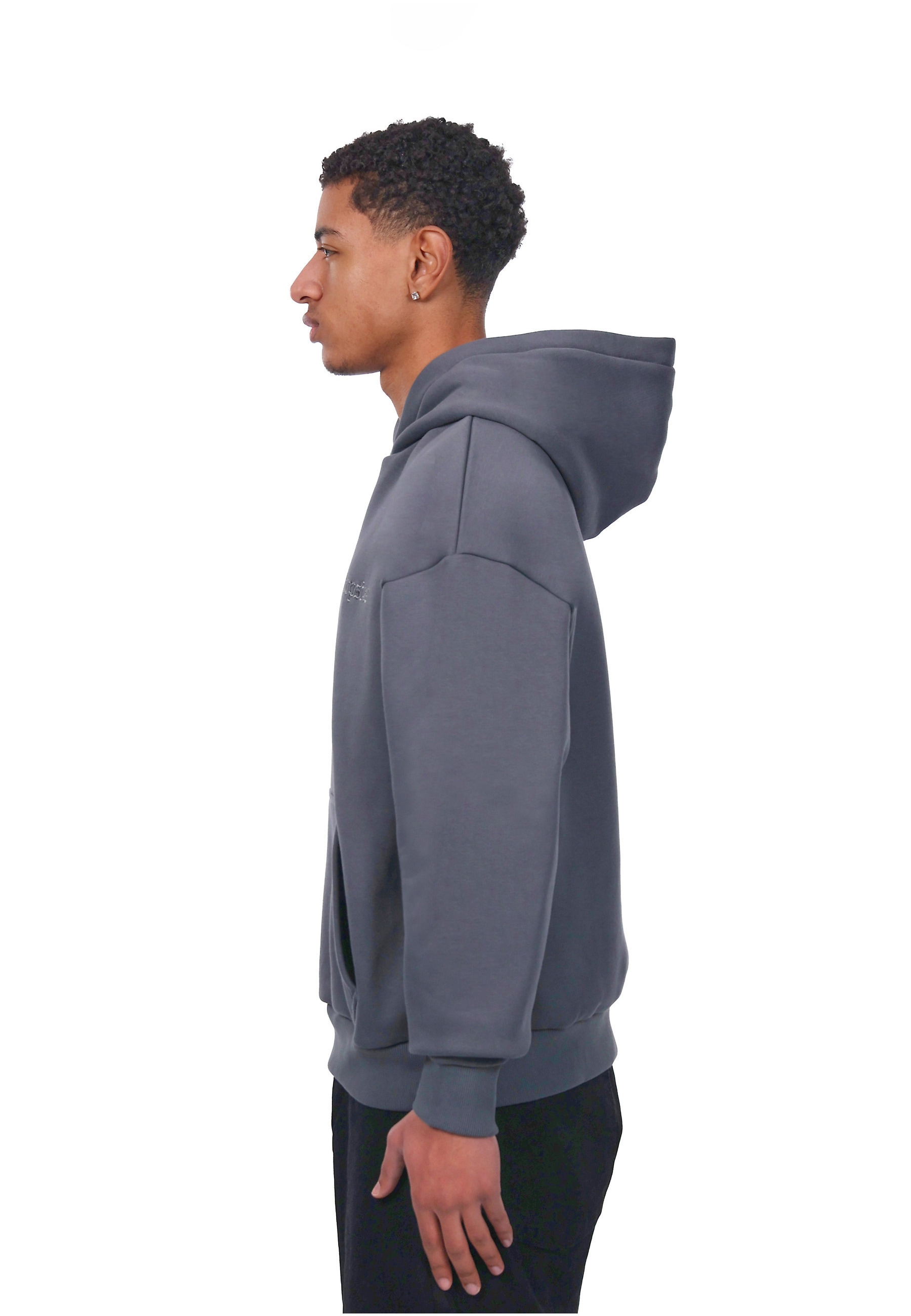 Dropsize Heavy Oversize Embo Hoodie Dunkelgrau M 5