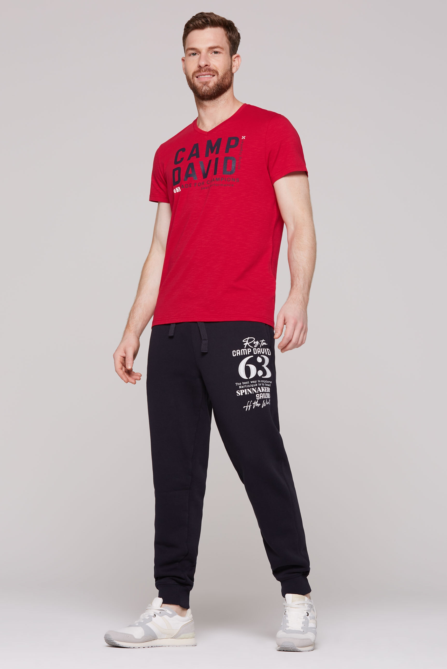CAMP DAVID V-Shirt, mit maskulinem V-Ausschnitt