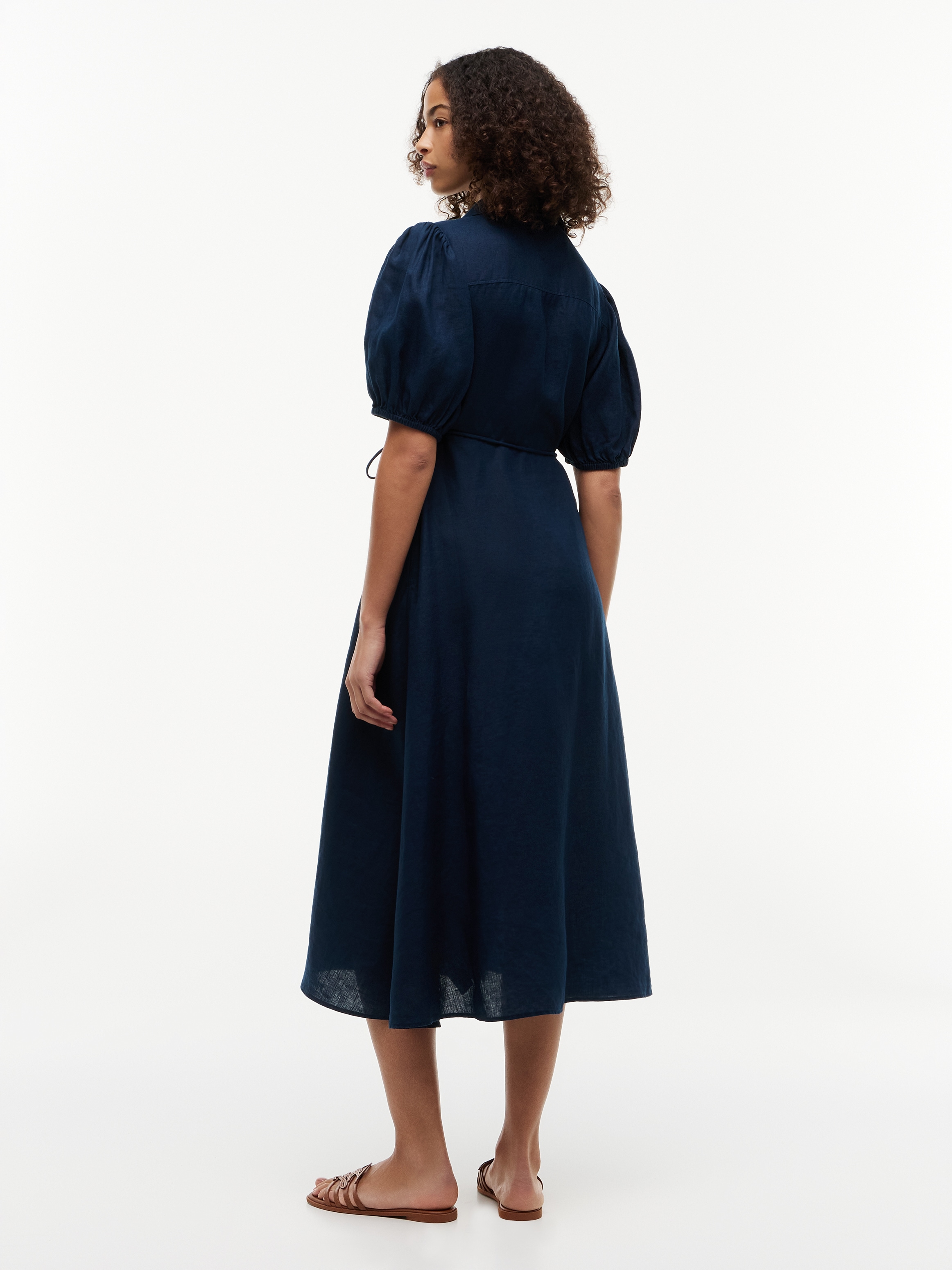 Tommy Hilfiger Wickelkleid »SUMR LINEN WRAP LNG MIDI DRS« Leinen, Bindeband