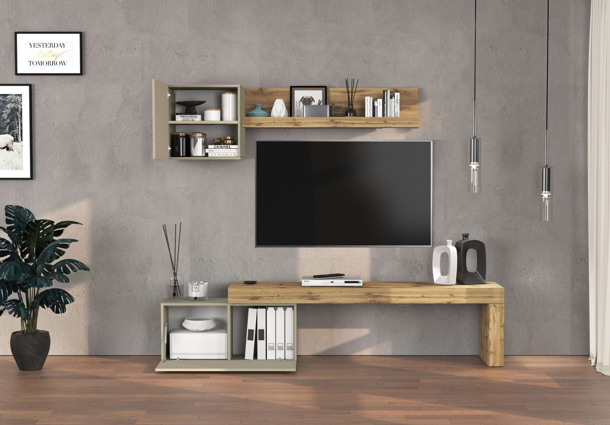 INOSIGN TV-Wand »Chronos TV-Set, Wohnwand – Elemente frei platzierbar, Made in Italy« Set, 3-er set, 3 Stk. tlg.