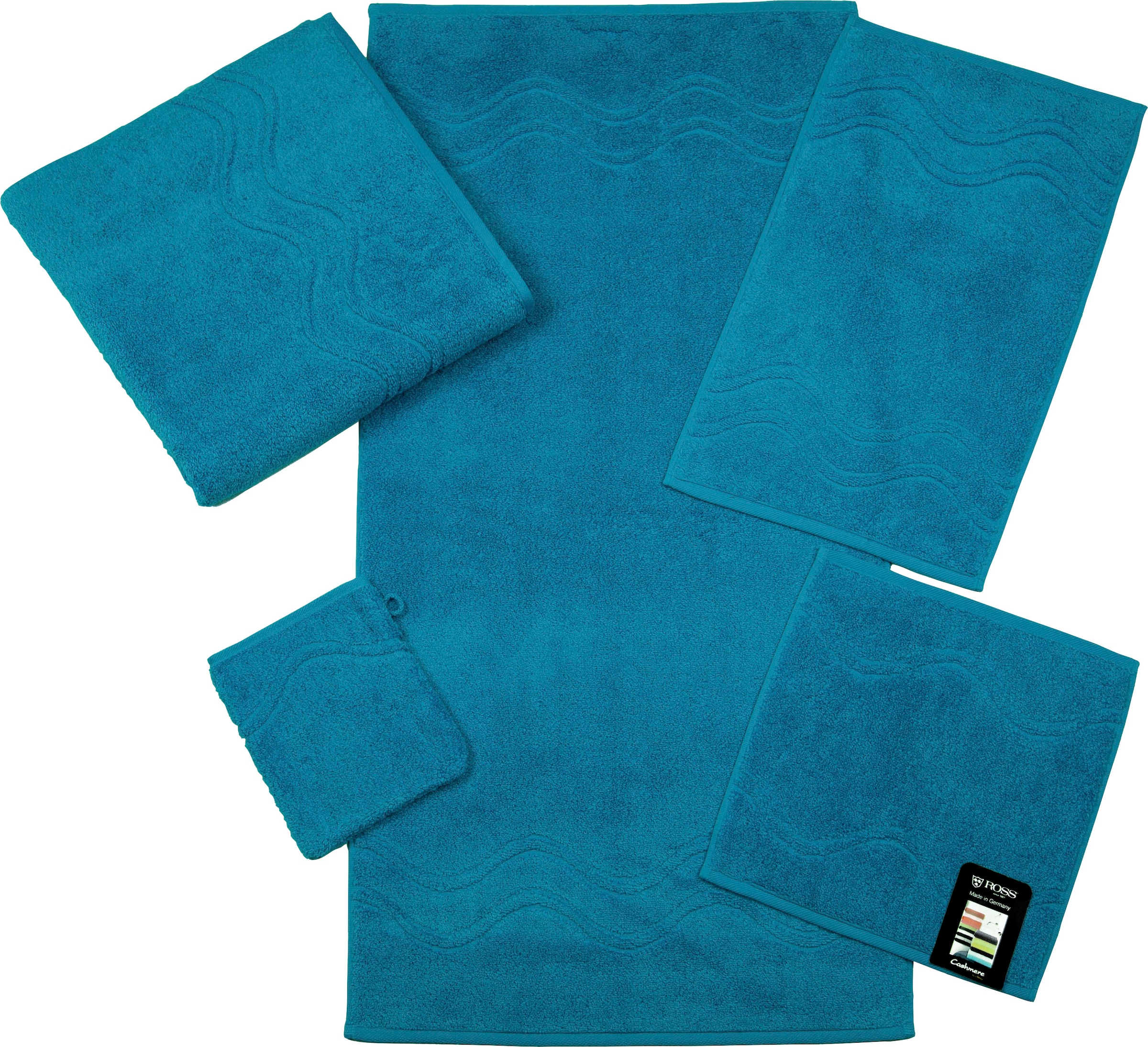 ROSS Gästehandtuch "Cashmere feeling" 100% Baumwolle, mit Wellen-Bordüre, große Farbauswahl