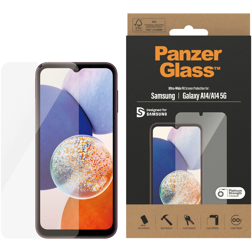 PanzerGlass Displayschutzglas »Displayschutz Samsung Galaxy A14/A14 5G - Ultra-Wide Fit«, für Samsung Galaxy A14