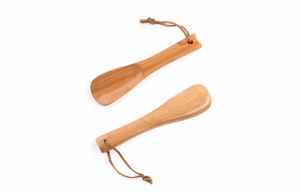 Schuhlöffel, Kurze Holzschuhlöffel