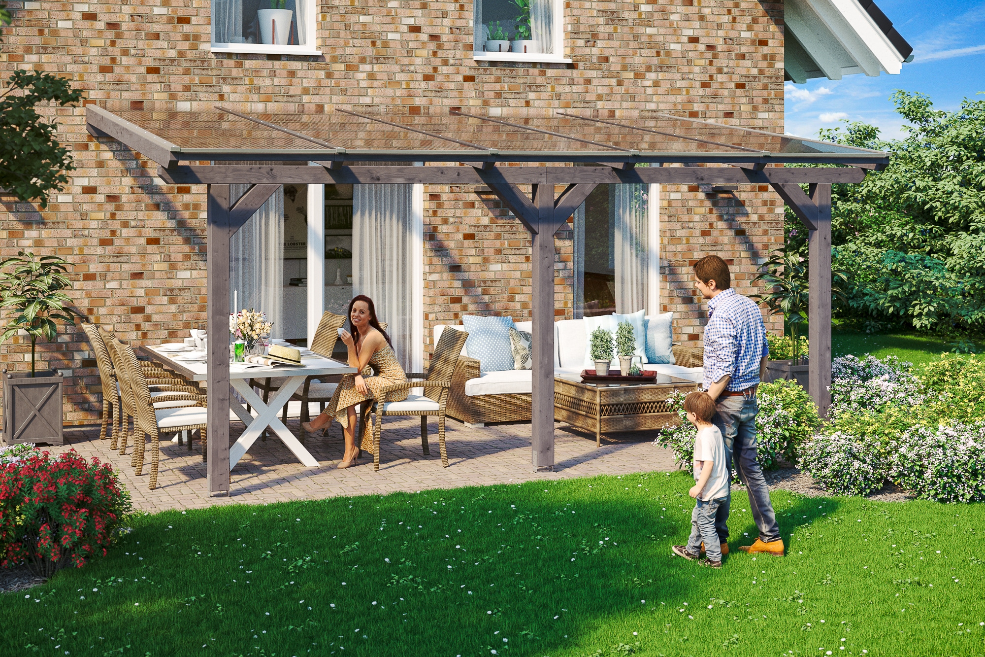 Skanholz Terrassendach »Andria«, Leimholz