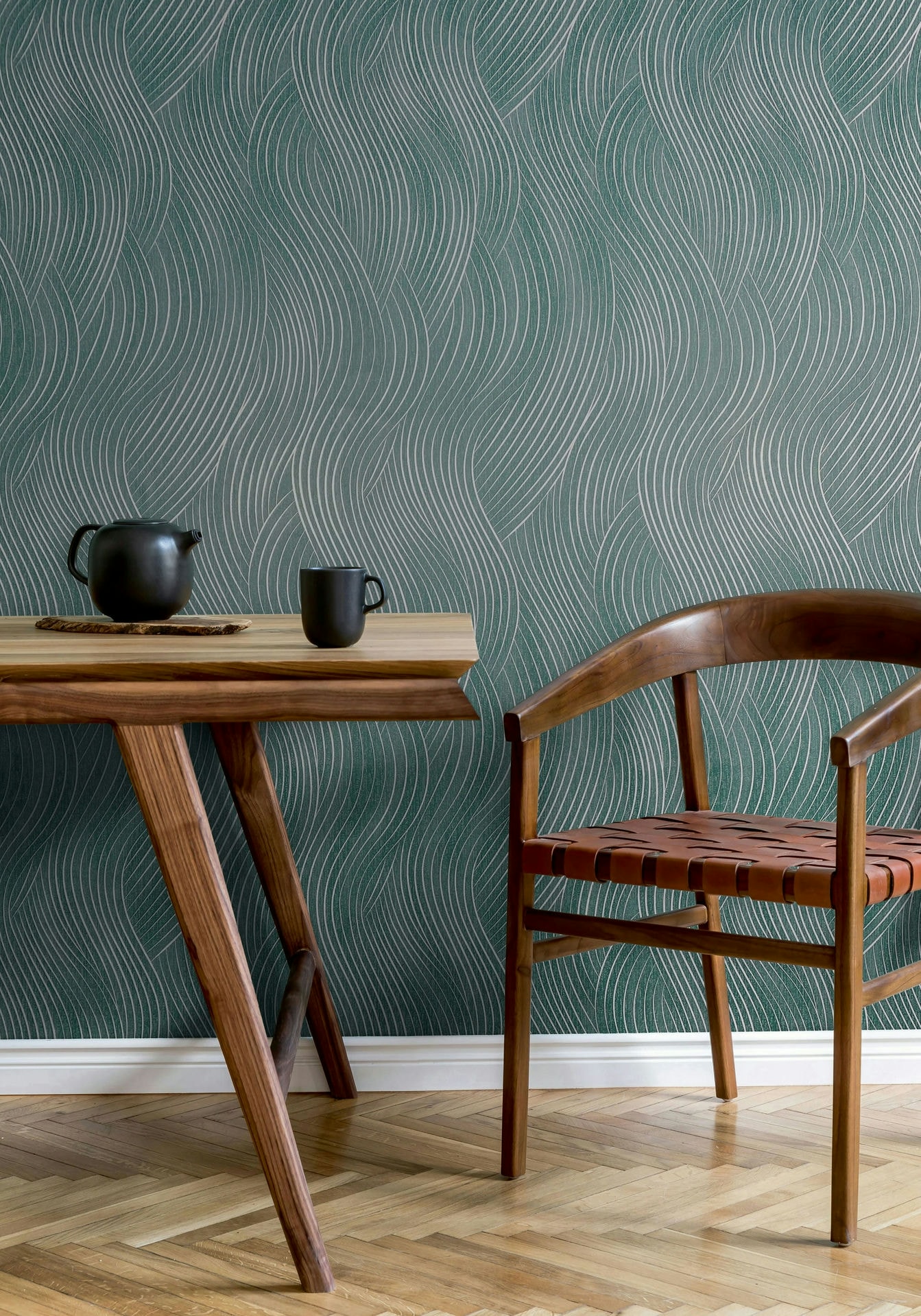 Marburg Vliestapete "Tapete Wavy Stripes" geometrisch geprägt moderne Vliestapete für Wohnzimmer Schlafzimmer Küche
