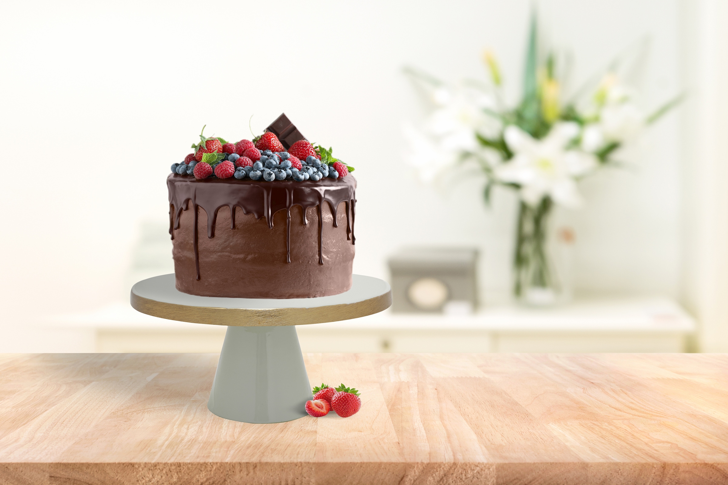 Kayoom Kuchenplatte »Kuchenplatte Art Deco 2035«, Handarbeit, schicke Serviermöglichkeit, Goldakzente