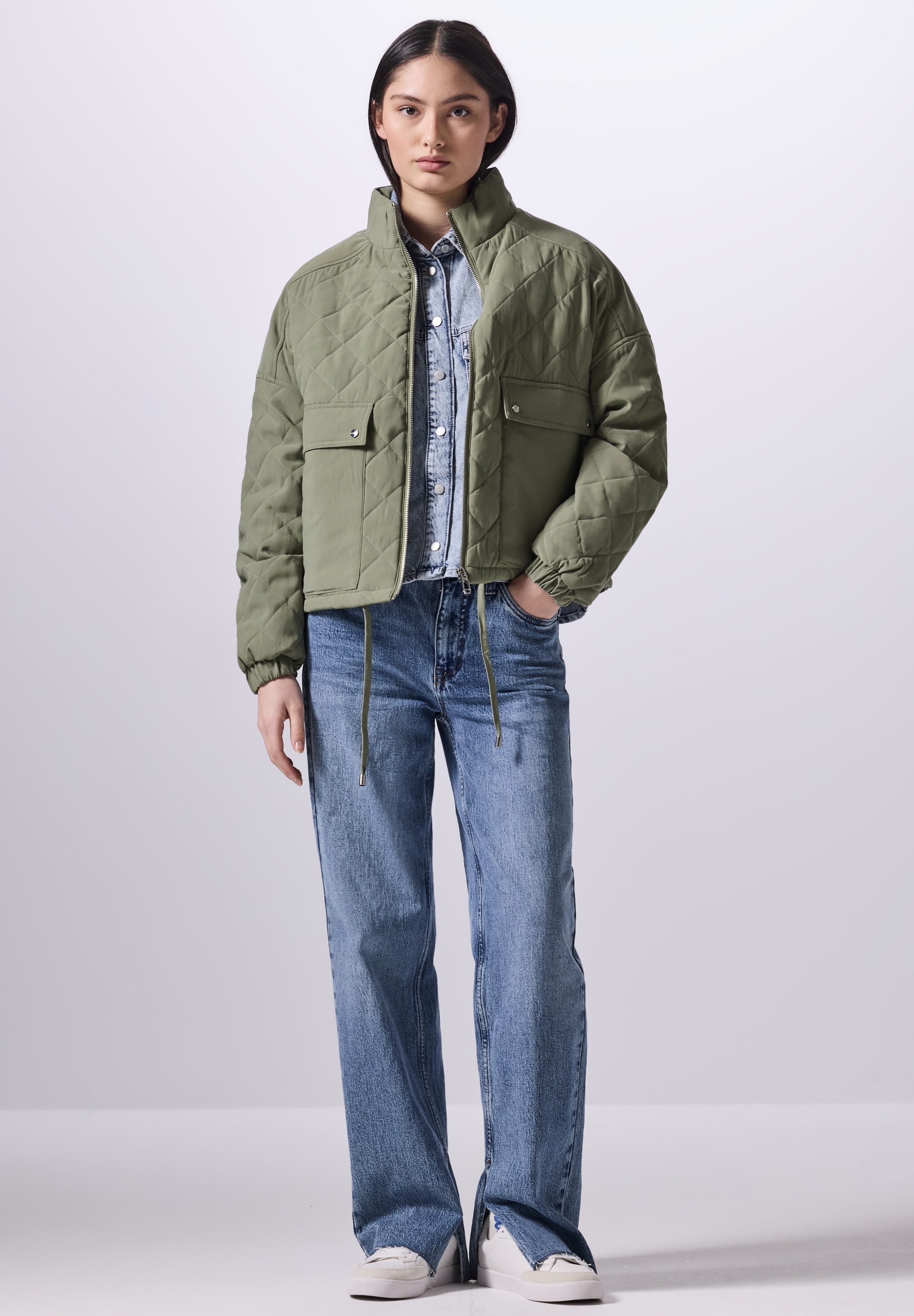 STREET ONE STUDIO Steppjacke, ohne Kapuze, mit Tunnelzug am Saum