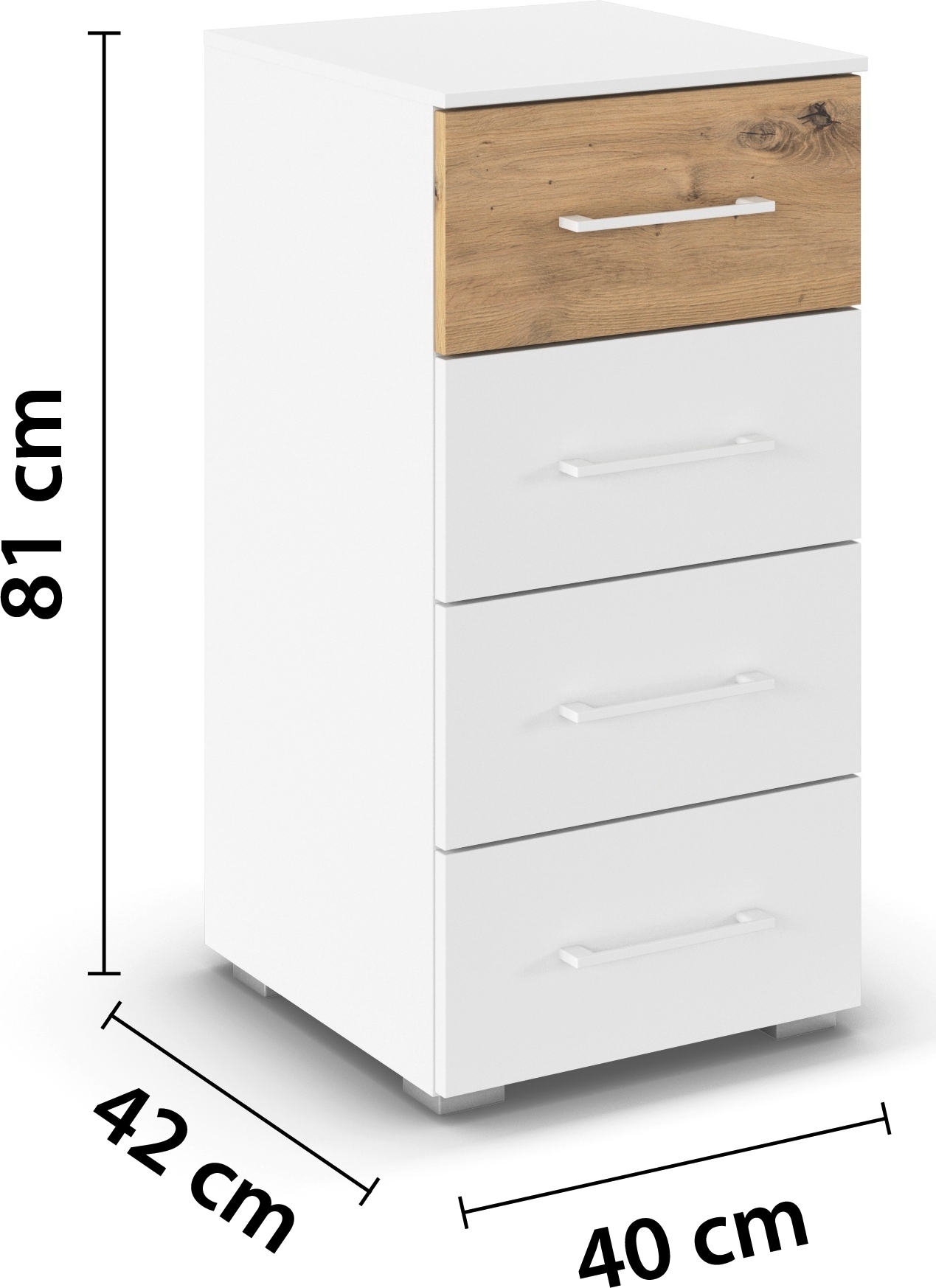 rauch Schubkastenkommode »Sideboard Kommode Schubladenkommode BOSTON-EXTRA« Breite 40 cm, Höhe 81 cm,  mit 4 geräumigen Schubladen, oberer mit Absetzung MADE IN GERMANY