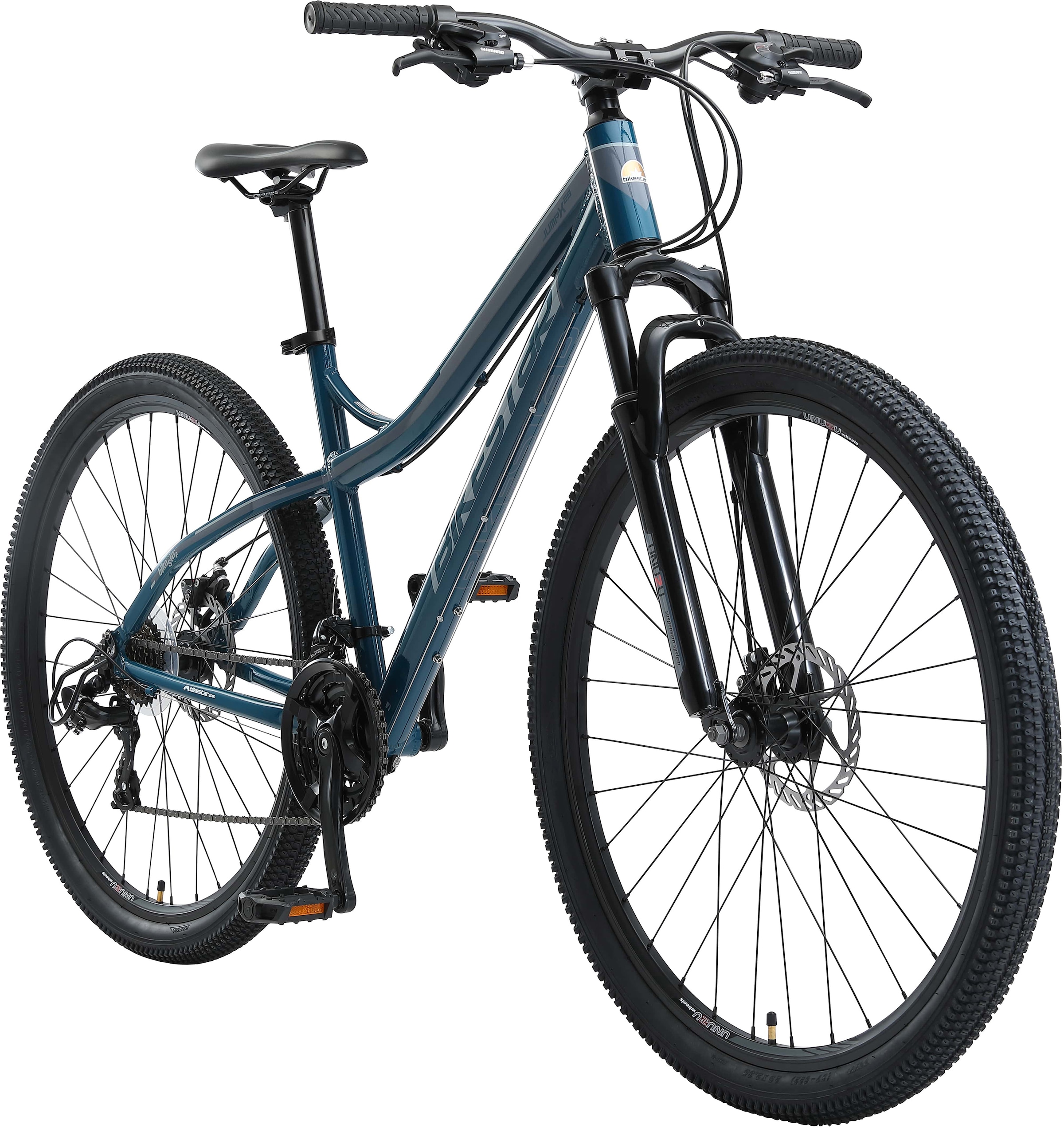 Bikestar Mountainbike, 21 Gang, Shimano, RD-TY300 Schaltwerk, Kettenschaltung, für Damen und Herren, Kettenschaltung