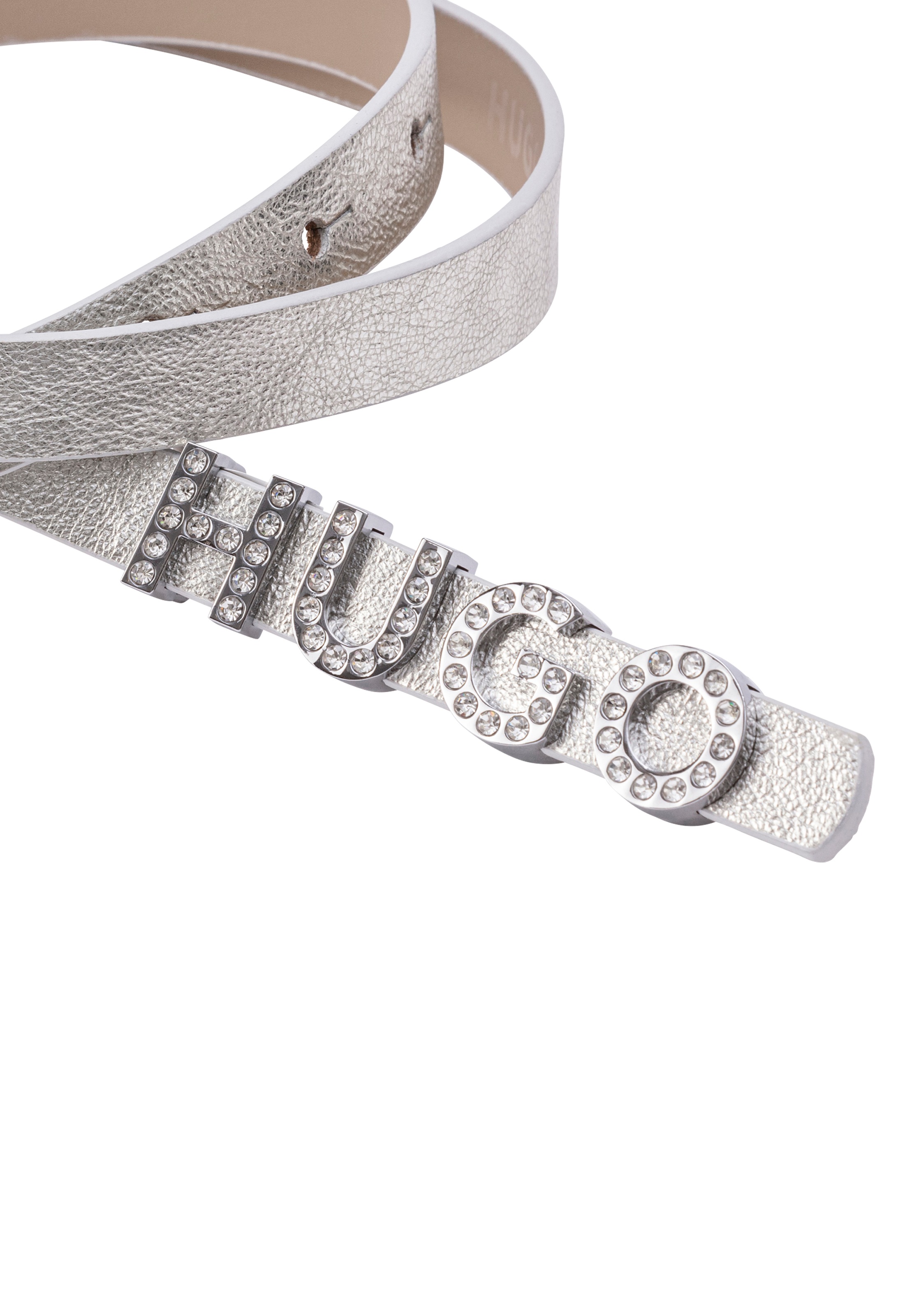 HUGO Ledergürtel "Zula-S-L Sz15" mit Ziersteinen besetzte Schließe günstig online kaufen