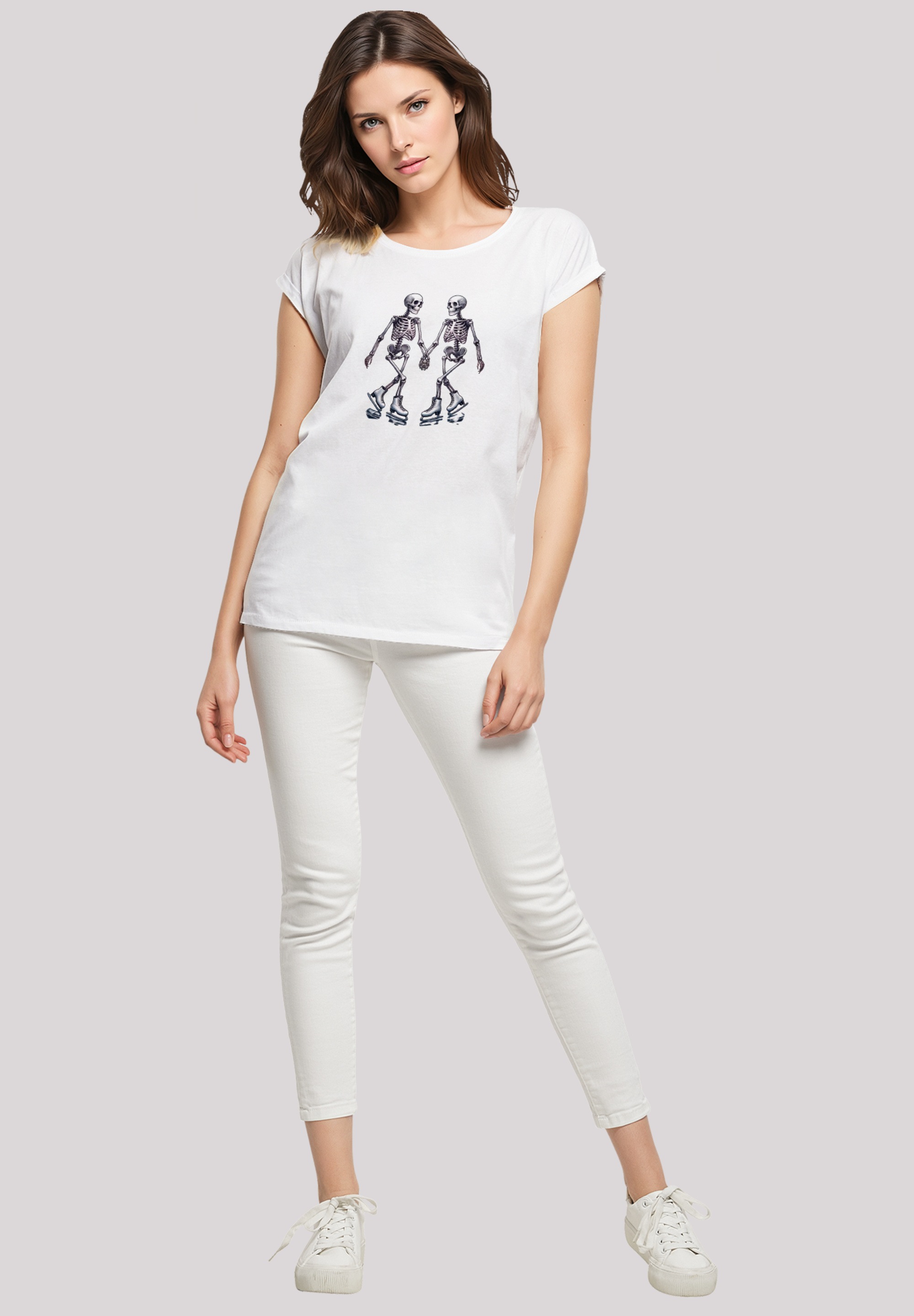 F4NT4STIC T-Shirt »Skelettpaar Eislaufen Valentinstagsgeschenk« Premium Qualität