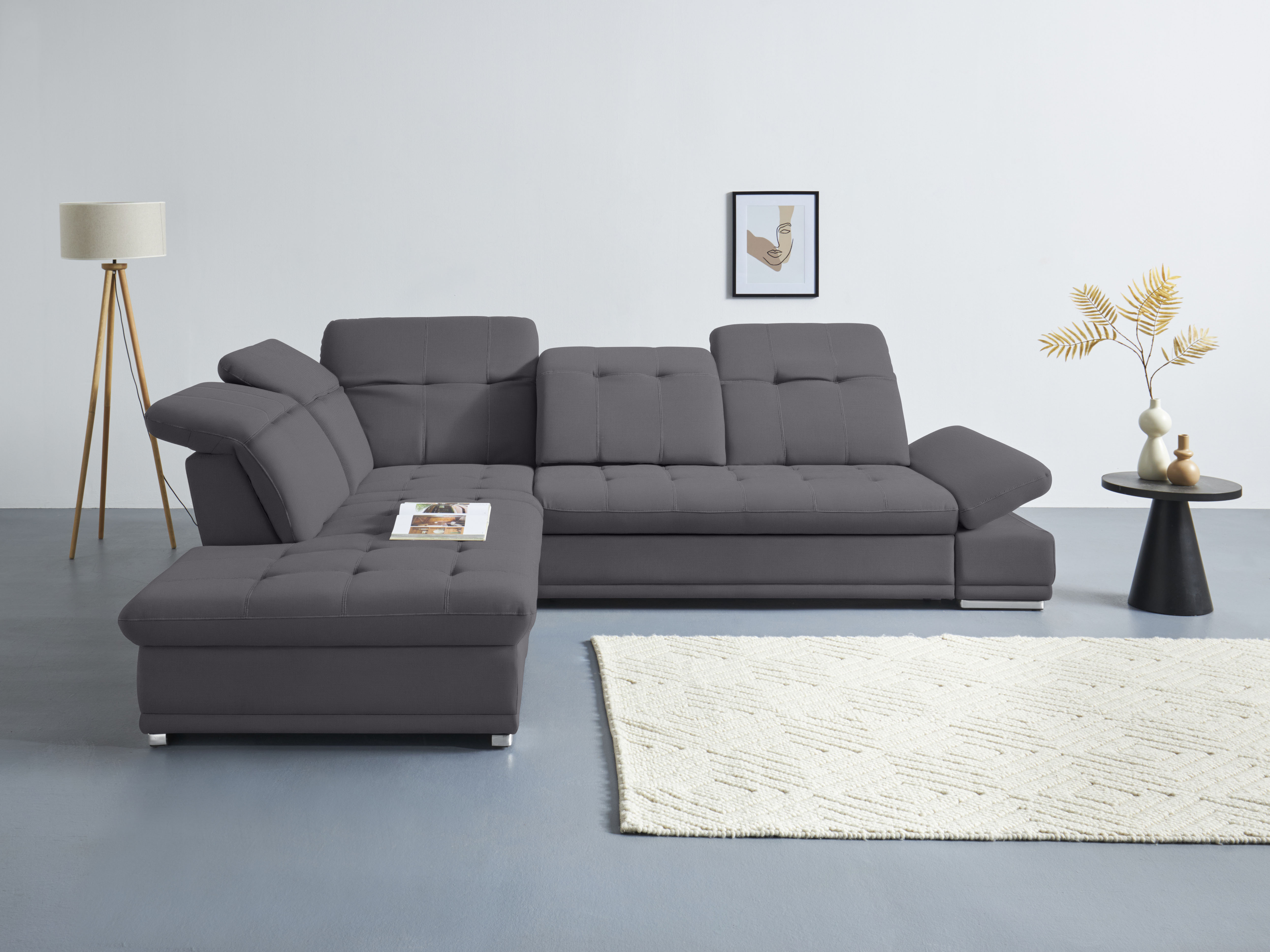 COTTA Ecksofa "Holiday L-Form mit Sitztiefen-, Armteil- und Kopfteilverstellung" wahlweise mit Schlaffunktion & Bettkasten