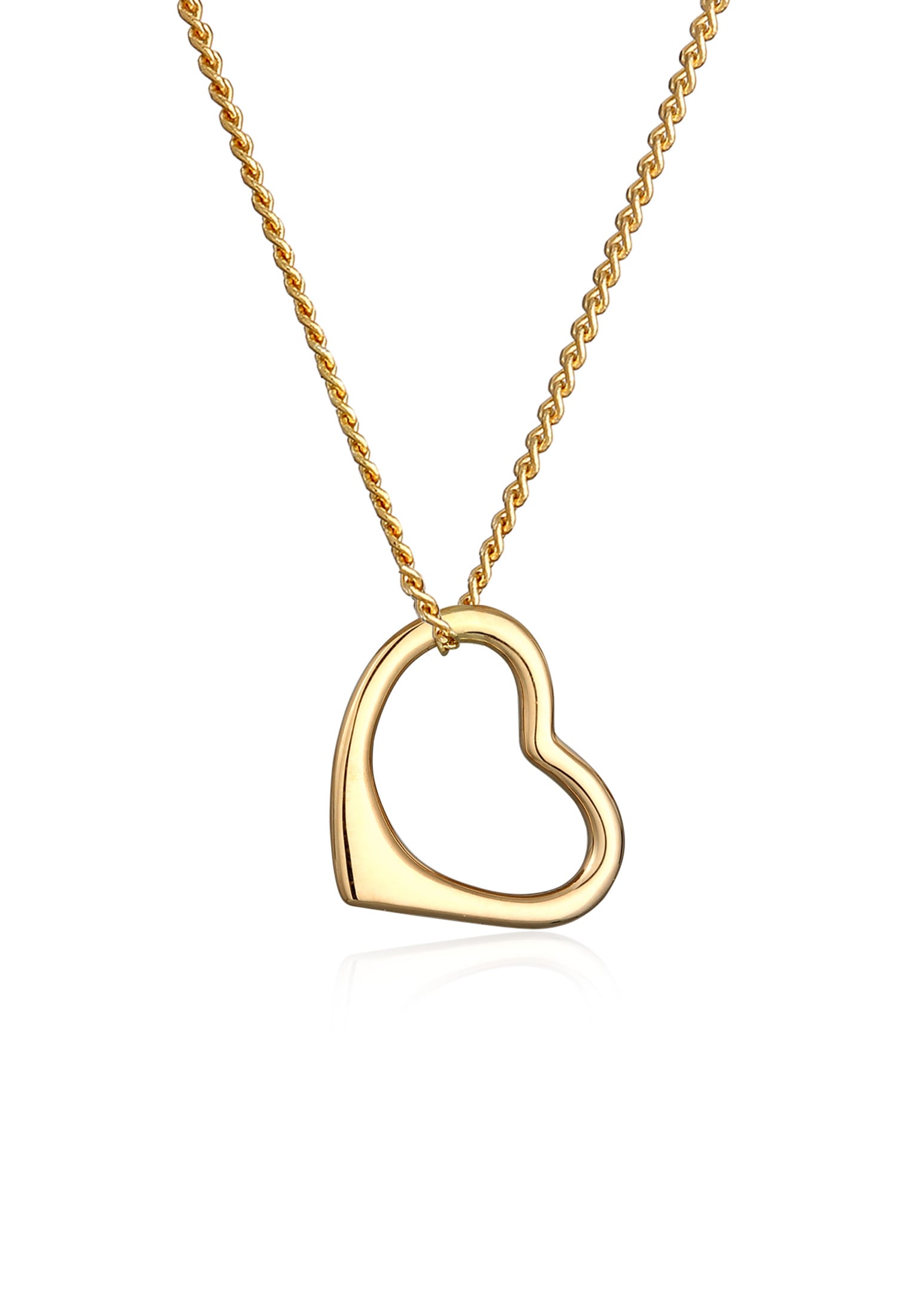 Elli Premium Kette mit Anhänger »Herz Liebe Klassisch Hochwertig 585 Gelbgold«