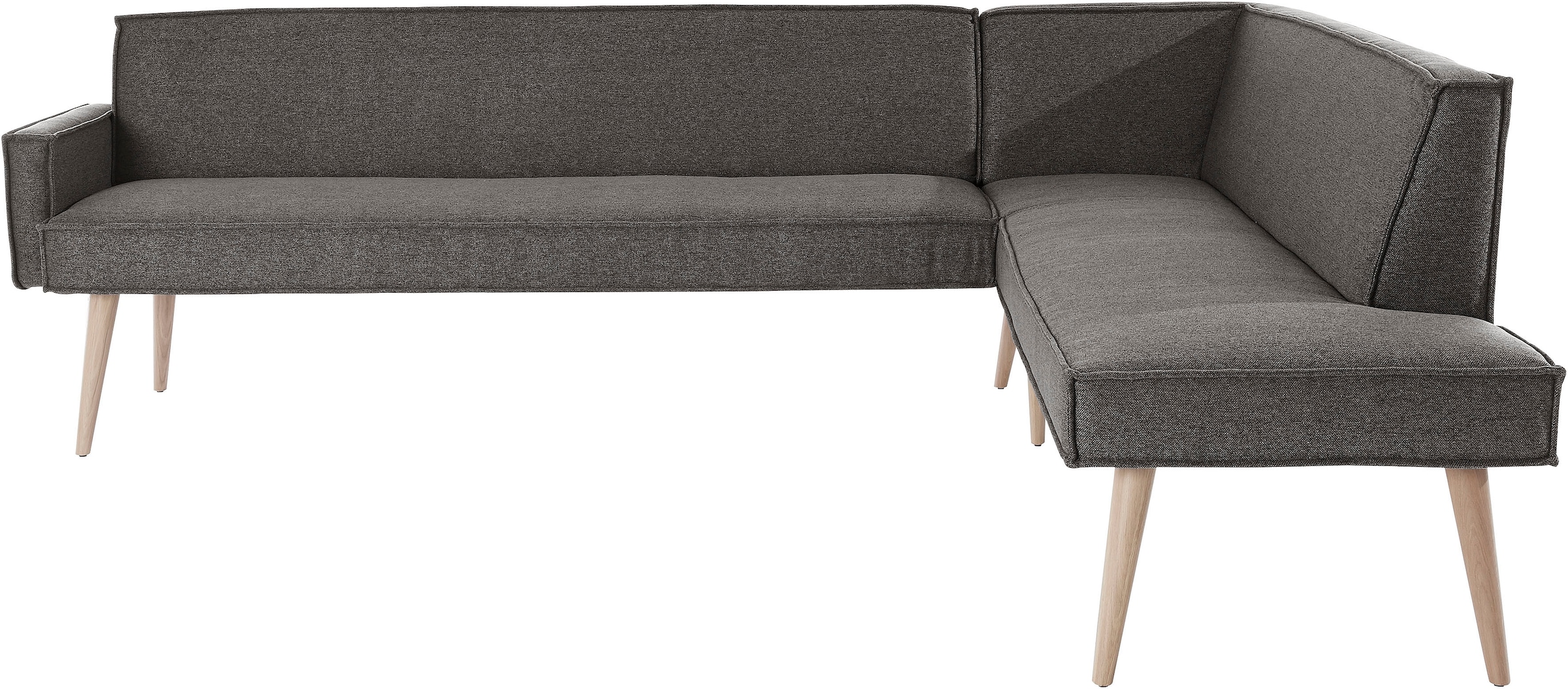 exxpo - sofa fashion Eckbank »Lungo, moderne Kedernaht, bequem und elegant, hoher Holzfuß«, hochwertige Detailverarbeitung, frei im Raum stellbar