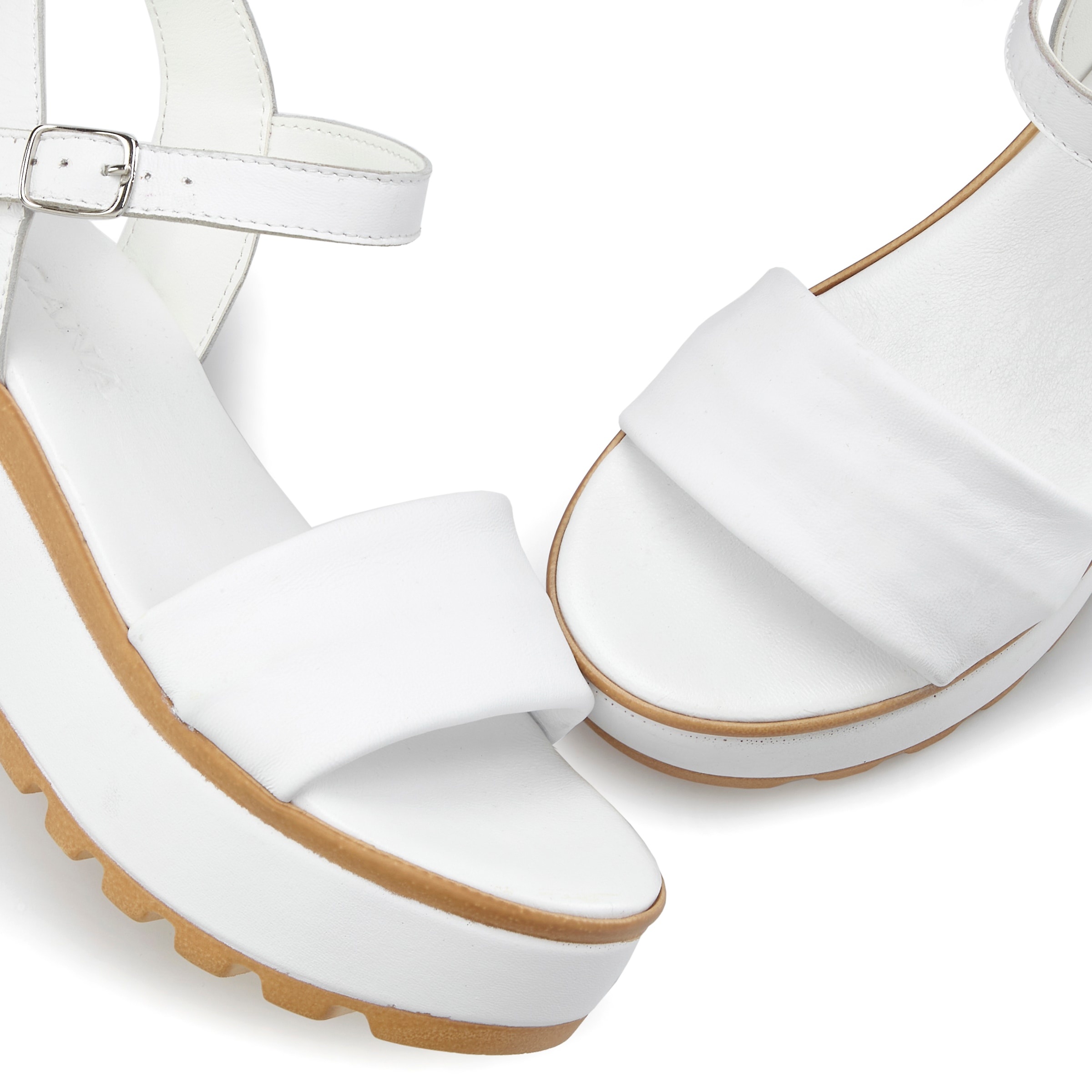 LASCANA Sandalette »Riemchensandalette, Sandale, Sommerschuh«, aus Leder mit Keilabsatz