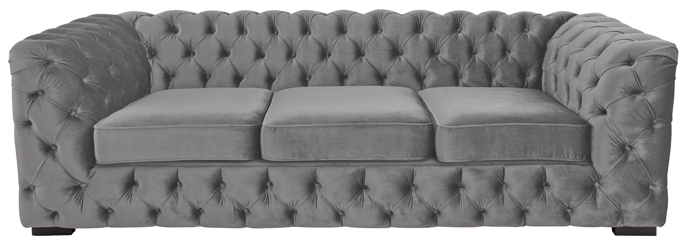 Home affaire Chesterfield-Sofa "Kalina, B: 230cm, handgefertigt, hochwertiger Stoff und Leder" klassische Chesterfield-Knopfheftung, sehr hochwertige Verarbeitung