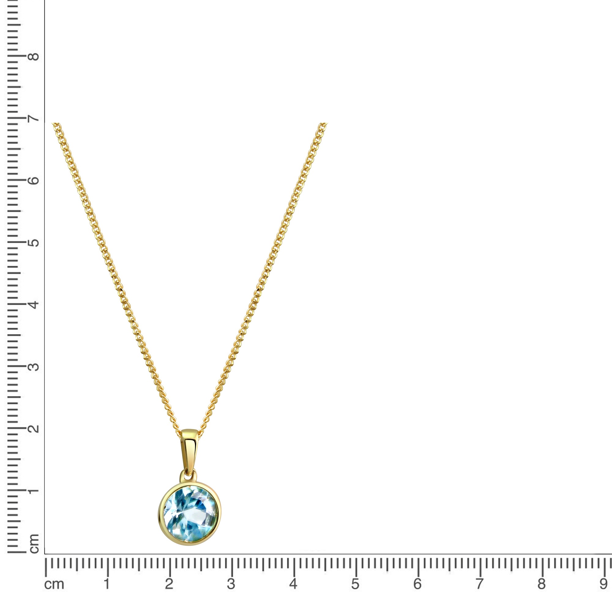 Fascination by Ellen K. Kette mit Anhänger »Gold 375 mit Blautopas (beh.) 8mm«