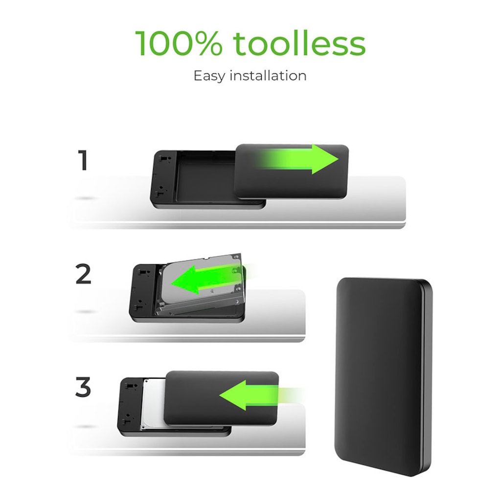 ICY BOX Festplatten-Gehäuse »ICY BOX Aluminium Gehäuse f.2,5 SATA HDD/SSD zu USB 3.2 Type-C«