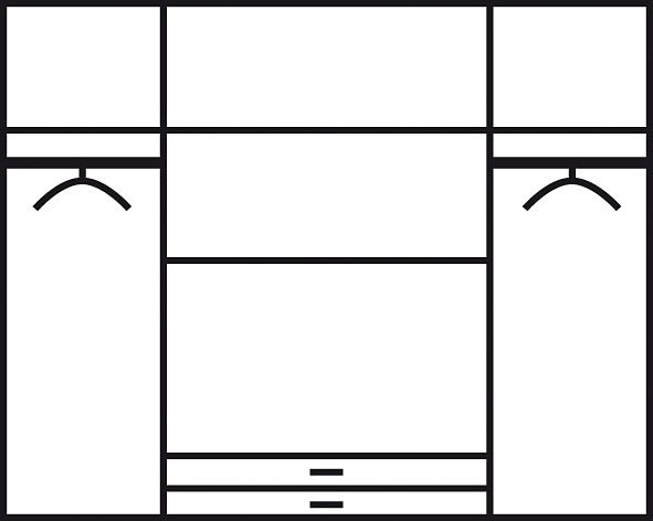 priess Kleiderschrank, 1-bis 5-türig, mit silberfarbigen Applikationen
