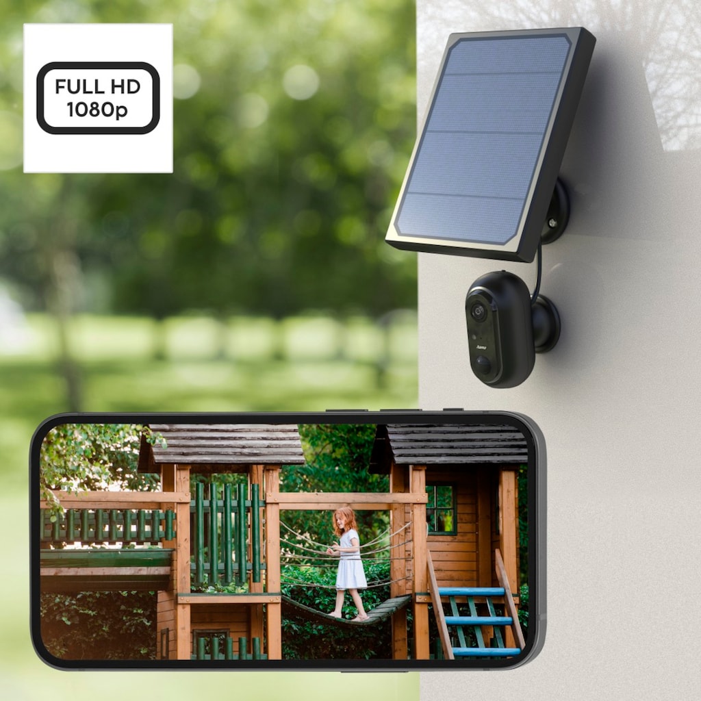 Hama Smart Home Kamera »WLAN Kamera Outdoor (App, Solar, Nachtsicht, Bewegungsmelder, Live)«, Innenbereich-Außenbereich