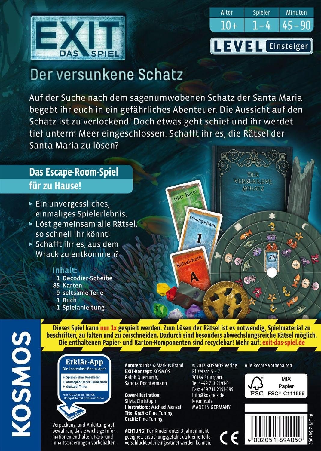 Kosmos Spiel »EXIT, Der versunkene Schatz«, Made in Germany