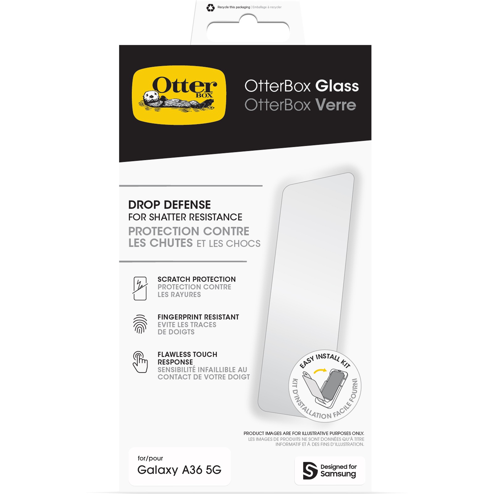 Otterbox Displayschutzglas »Glass für Samsung Galaxy A36«, für Samsung Galaxy A36 5G-Samsung Galaxy A56 5G, Displayschutzfolie, Schutzfolie, Bildschirmschutz, kratz- & stoßfest