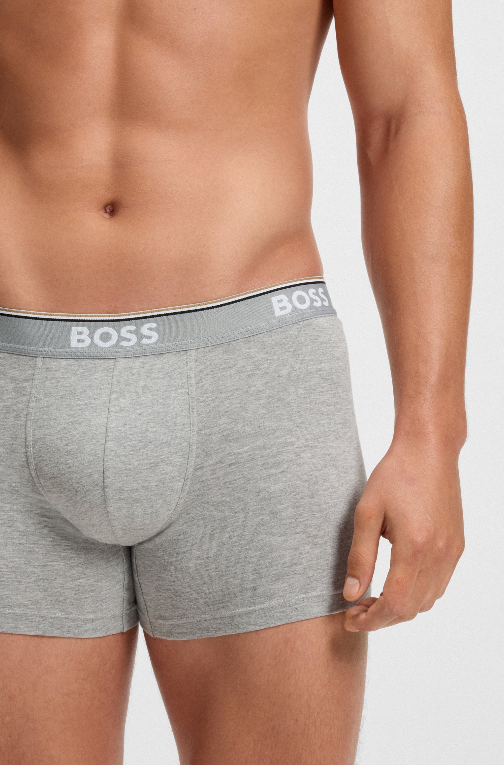 BOSS Langer Boxer »Brief 3 PACK«, mit farblich passendem Webbund