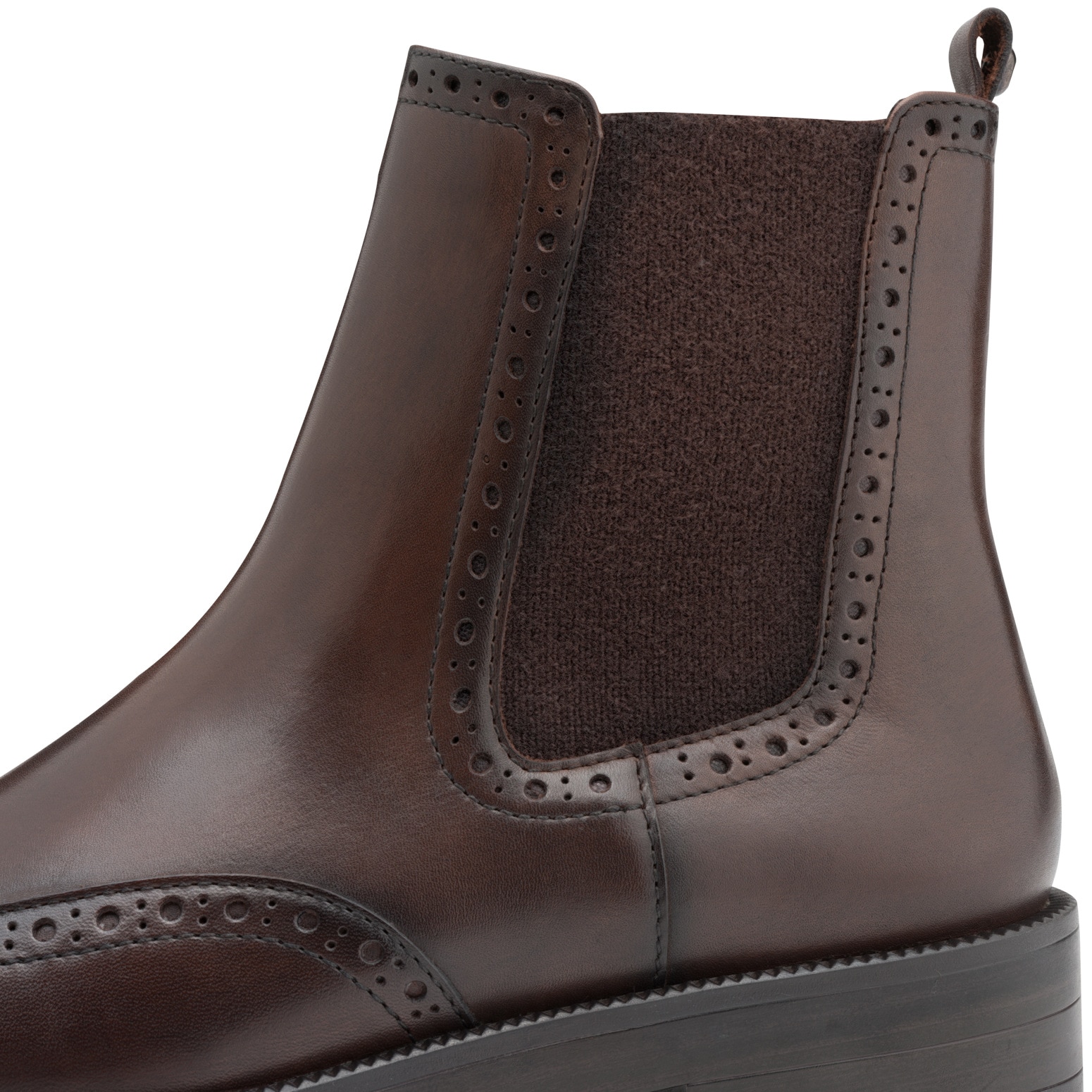 Tamaris Chelseaboots, Blockabsatz, Stiefelette, Businessschuh mit eleganter Lyralochung