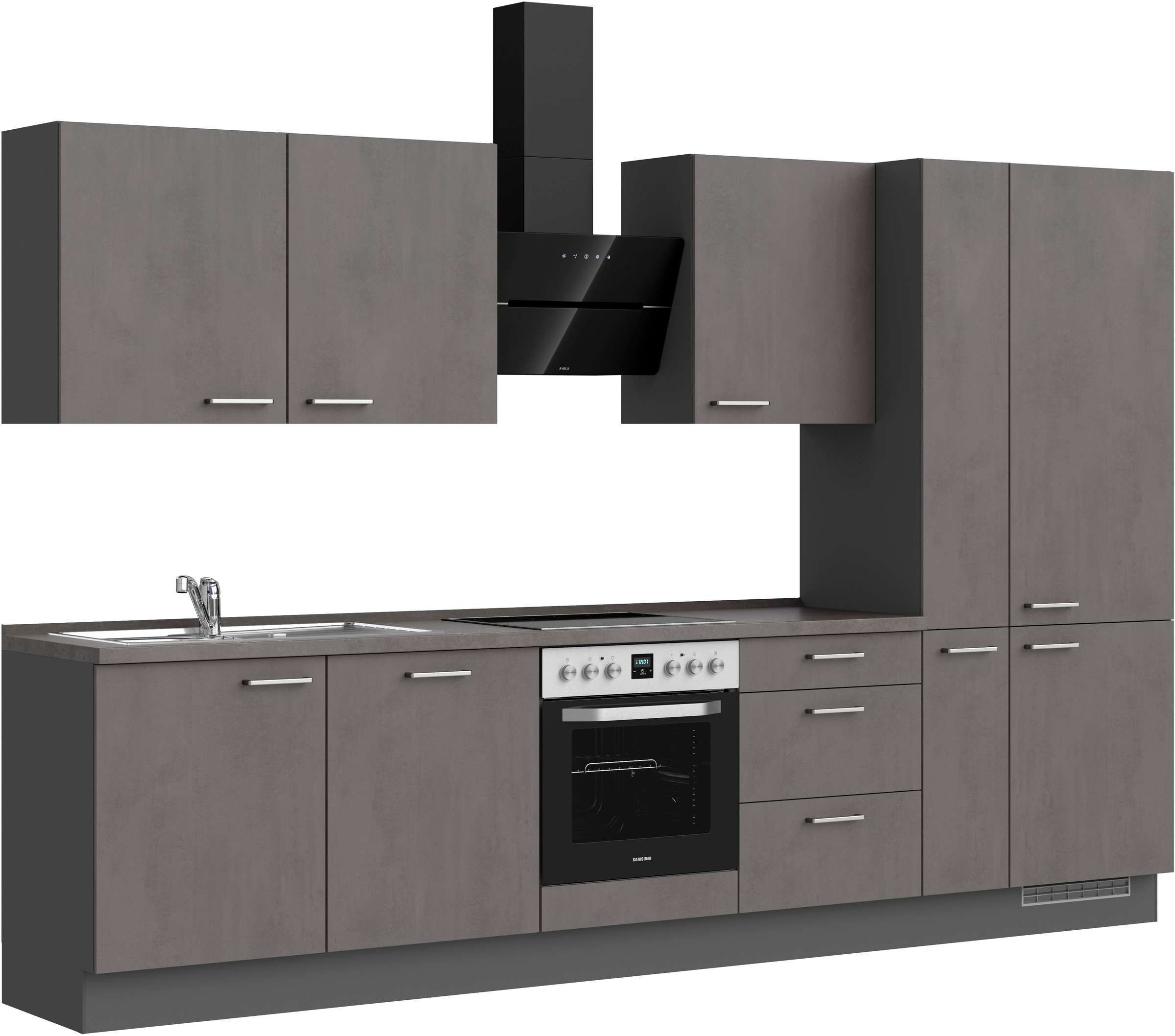 nobilia® Küchenzeile »"Riva II"«, vormontiert, Ausrichtung wählbar, Breite 330 cm, wahlw. mit E-Geräten