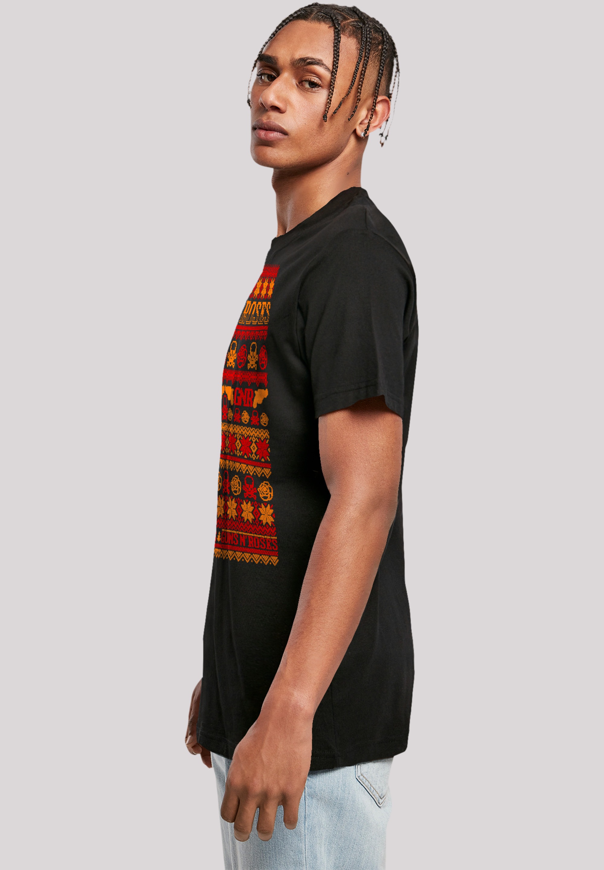 F4NT4STIC T-Shirt »Guns And Roses Christmas«, Premium Qualität