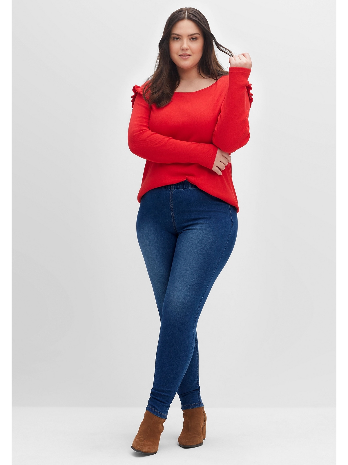 Sheego Jeansjeggings »Große Größen«, im Doppelpack, mit Kontrastnähten  online kaufen | BAUR | Slim-Fit Jeans