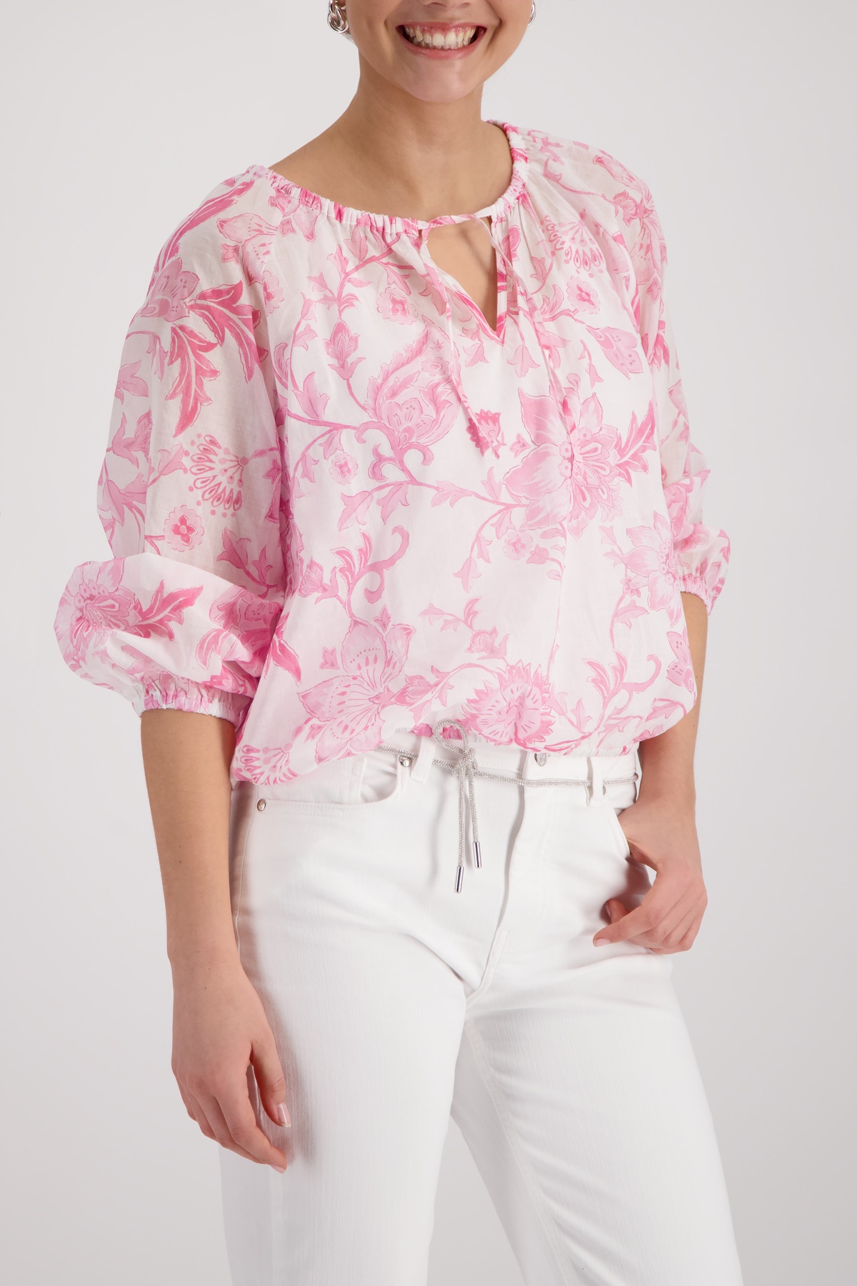 Monari Langarmbluse "Bluse Blumendruck allover" Regular fit mit Blumenmuster