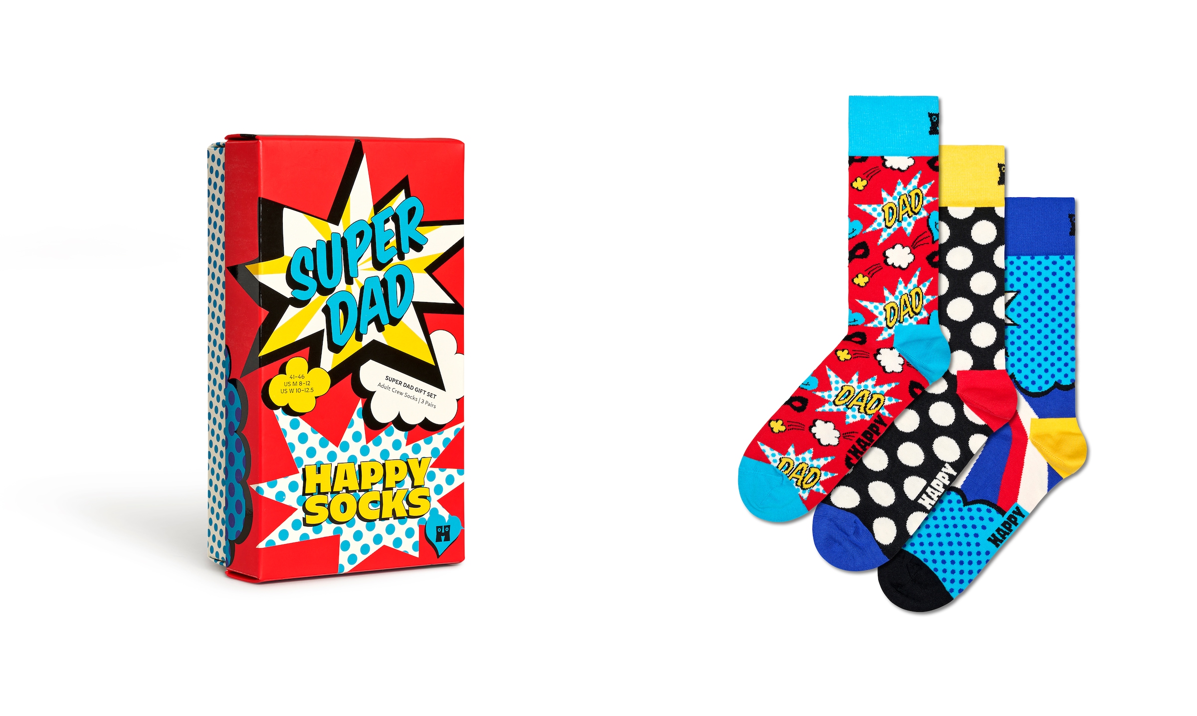 Happy Socks Socken, (3er Pack), Super Dad Gift Set