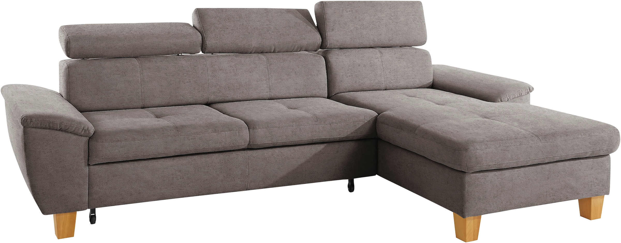 exxpo - sofa fashion Ecksofa »Enya, aufwendige Detailverarbeitung, hoher Sitzkomfort, bequem, L-Form«, inkl. Kopfteilverstellung, wahlweise mit Bettfunktion und Bettkasten