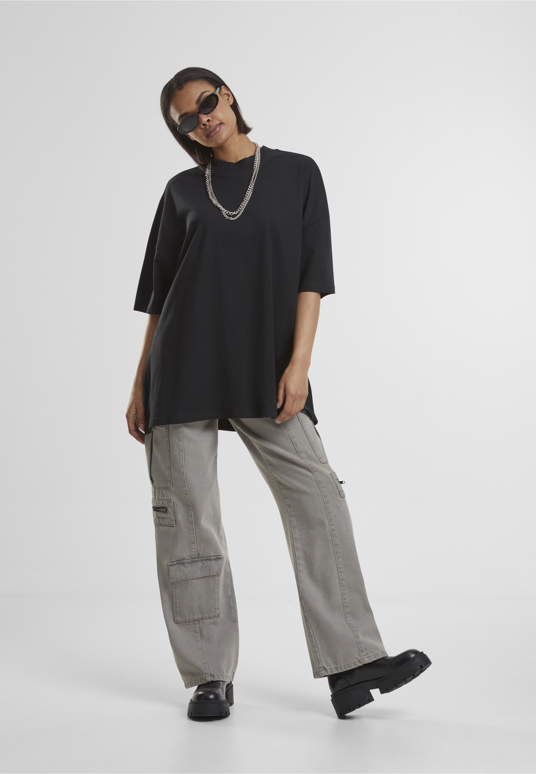 URBAN CLASSICS Cargohose »Urban Classics Ladies Loose Utility Denim Pants«