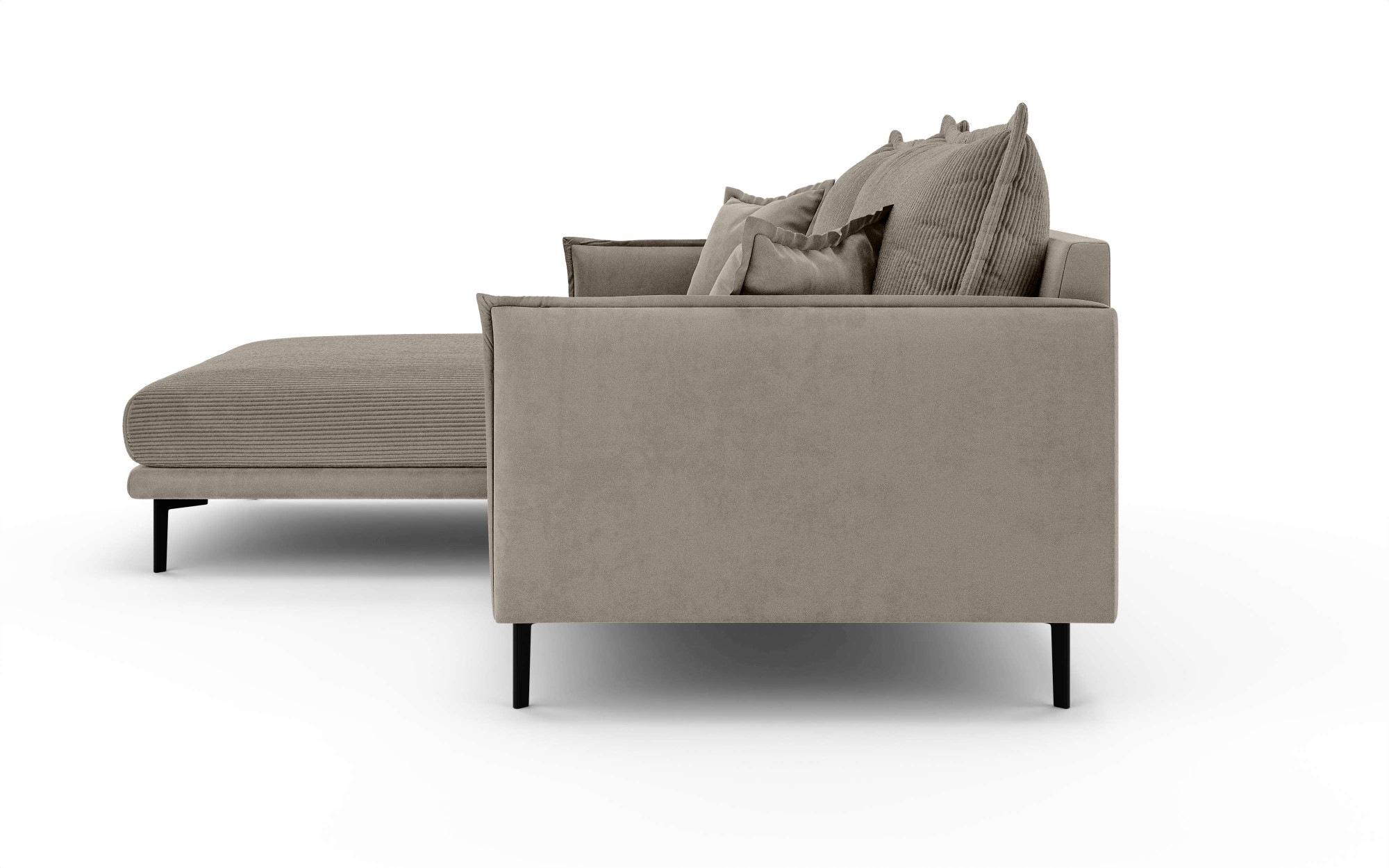 INOSIGN Ecksofa »ALEXANDRIA mit Recamiere rechts oder links bestellbar, moderne Bezüge«, L-Form mit Wellenunterfederung, Maße: B/H/T 246/86/190 cm