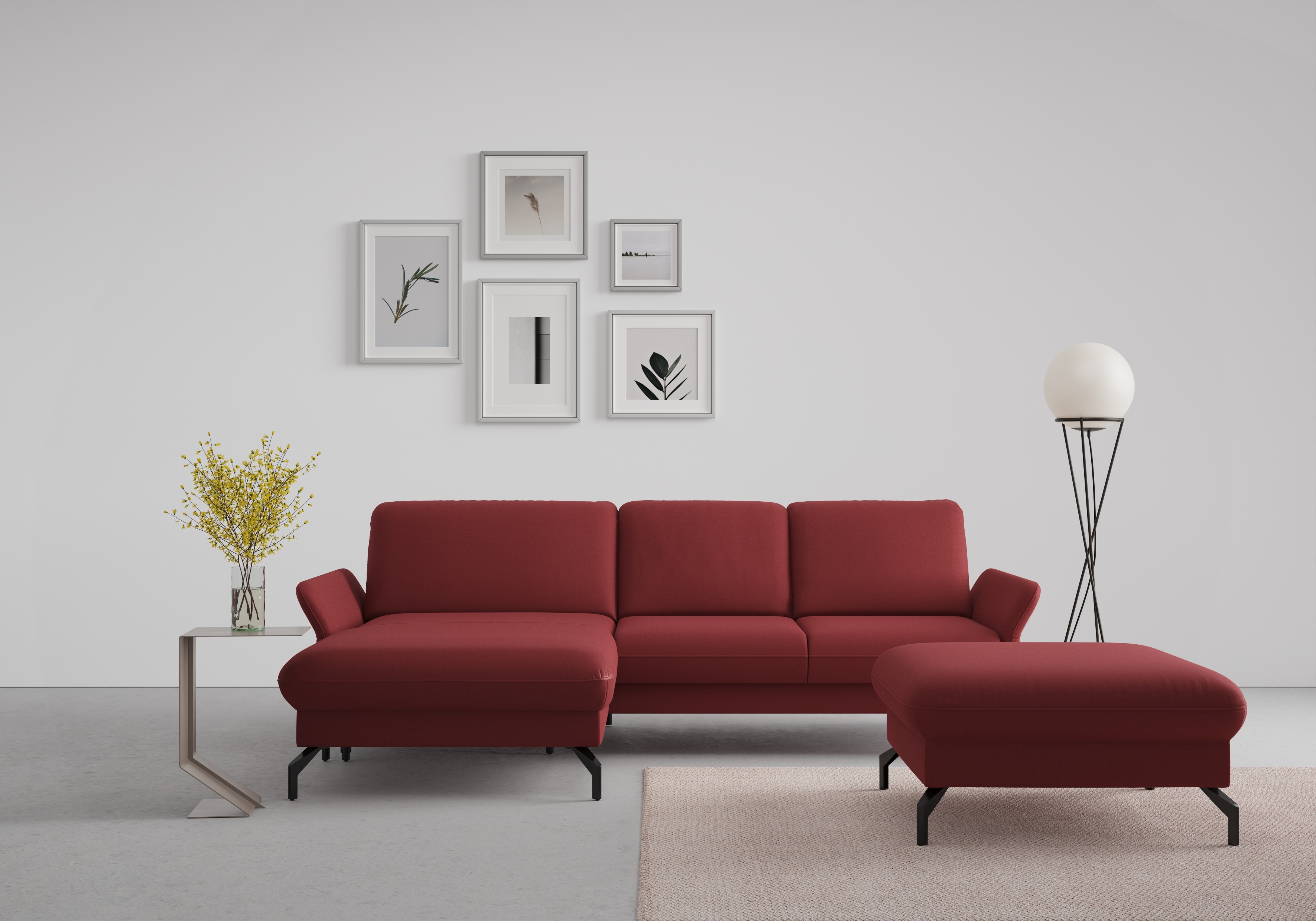 sit&more Ecksofa "Fashion L-Form" wahlweise mit Kopfteilverstellung und Vorziehsitz, motorisch