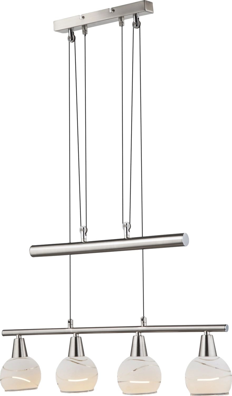 GLOBO LIGHTING LED-Hängeleuchte »ELLIOTT«, Leuchtmittel E14 | Leuchtmittel wechselbar, Hängelampe, höhenverstellbar, Glas satiniert, Esstisch, Esszimmer