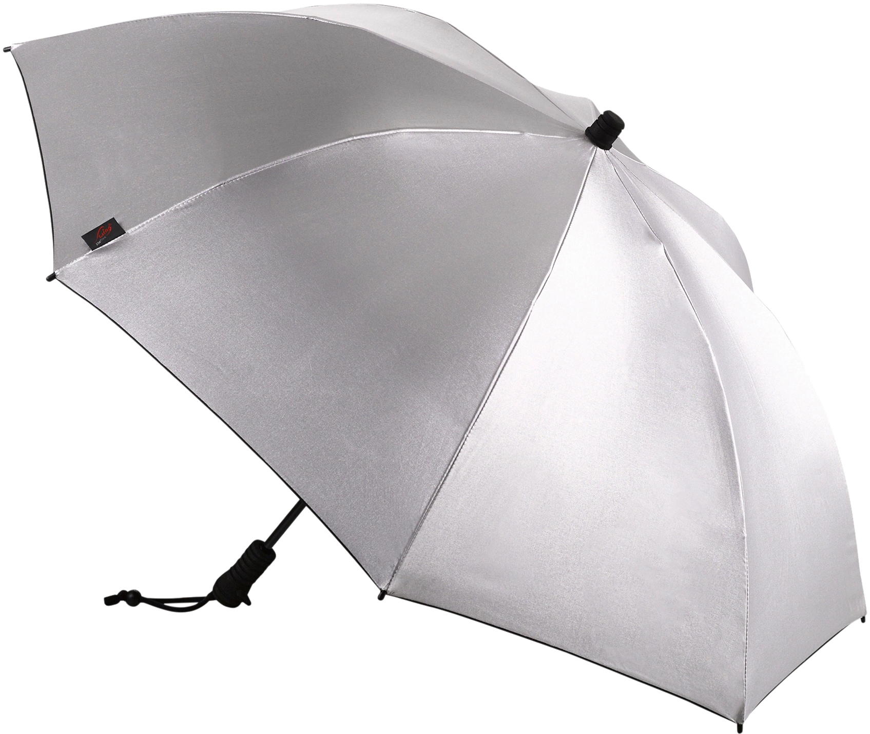 EuroSCHIRM® Stockregenschirm »Swing liteflex, silber«, Schultertragegurt, besonders leicht und stabil, mit UV-Schutz 50+