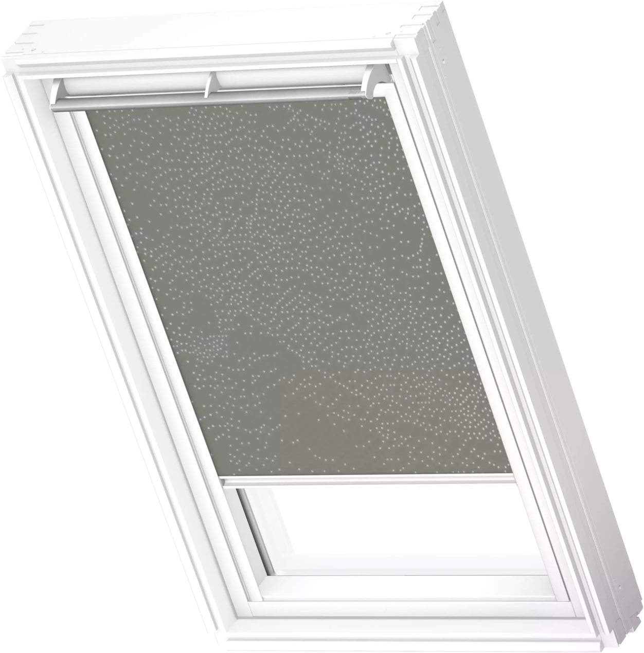 VELUX Verdunklungsrollo "DKL 4575SWL" verdunkelnd ohne Bohren in Führungsschienen weiße Führungsschienen & Griffleiste