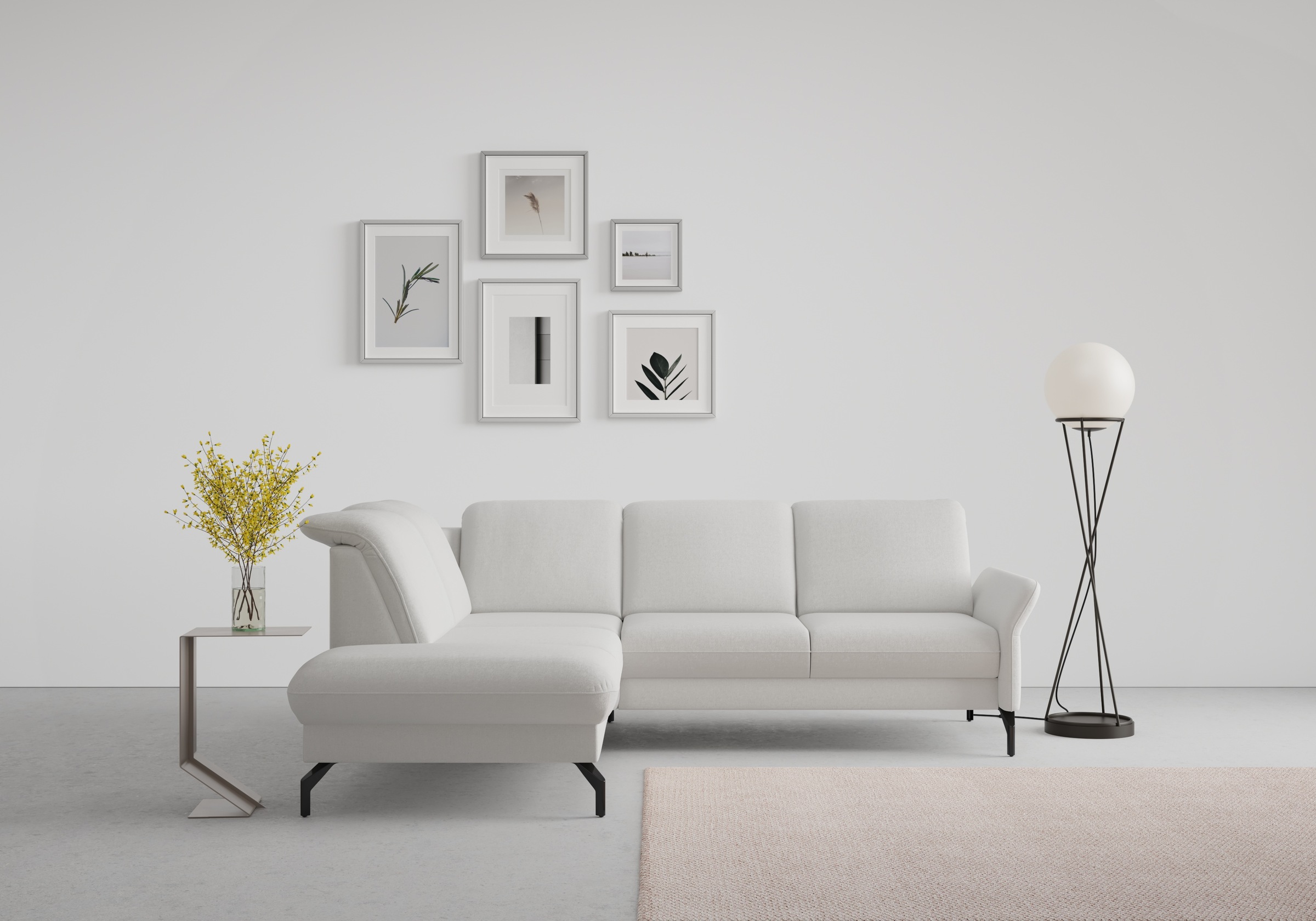 Ecksofa SIT & MORE "Fashion L-Form", grau (hellgrau), B:250cm H:84cm T:207cm, Sofas, Ecksofa, wahlweise mit Kopfteilverstellung und Vorziehsitz, motorisch 8