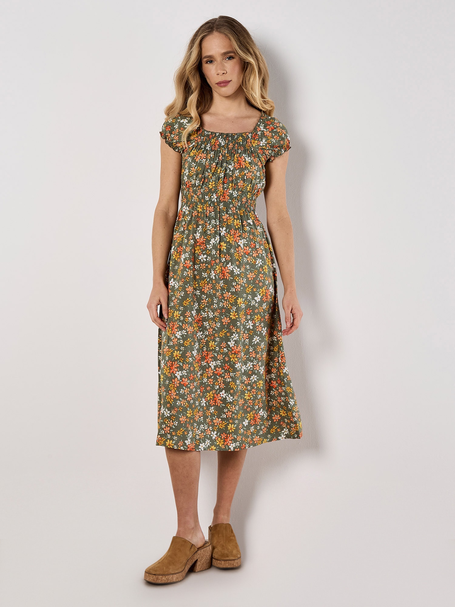 Apricot Midikleid »Midikleid« mit Smokdetails