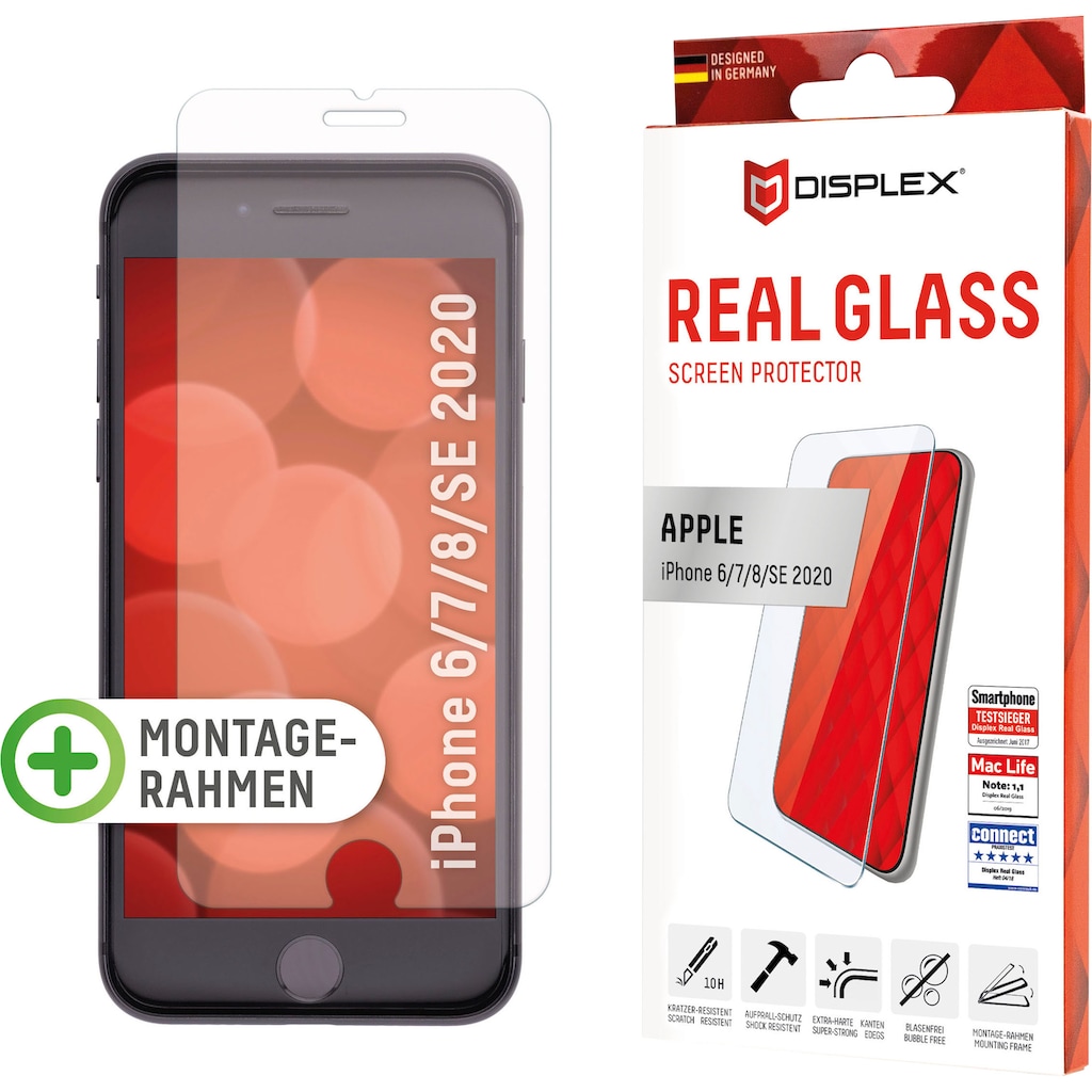 Displex Displayschutzglas »DISPLEX Real Glass Panzerglas für Apple iPhone 6/7/8/SE (2020) (4,7")«, für Apple iPhone 6 / 7 / 8 / SE 2020