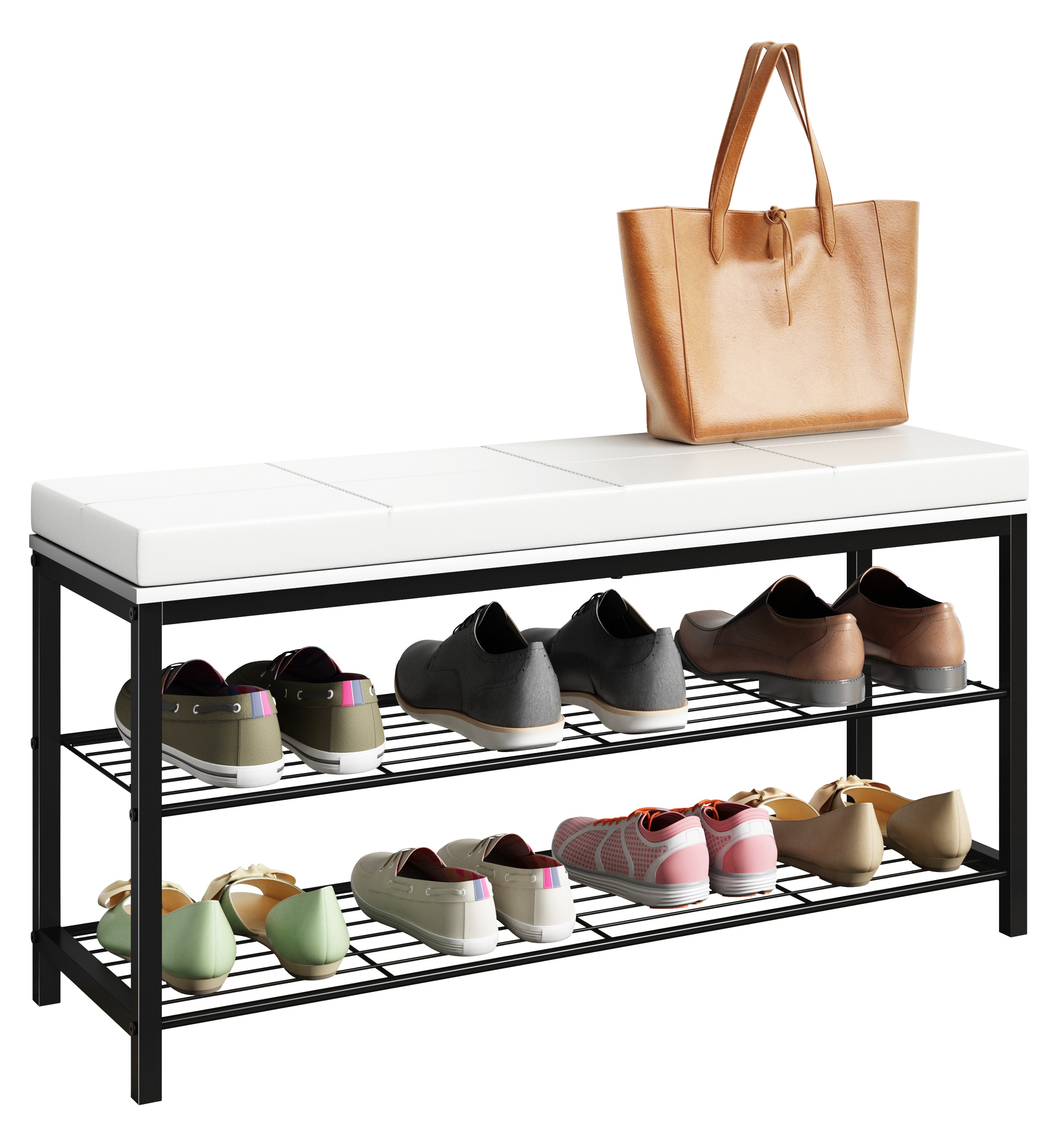 VCM Schuhregal "Metall Holz Sitzbank Schuhregal Schuhbank Taliro" 1 Stk. tlg.