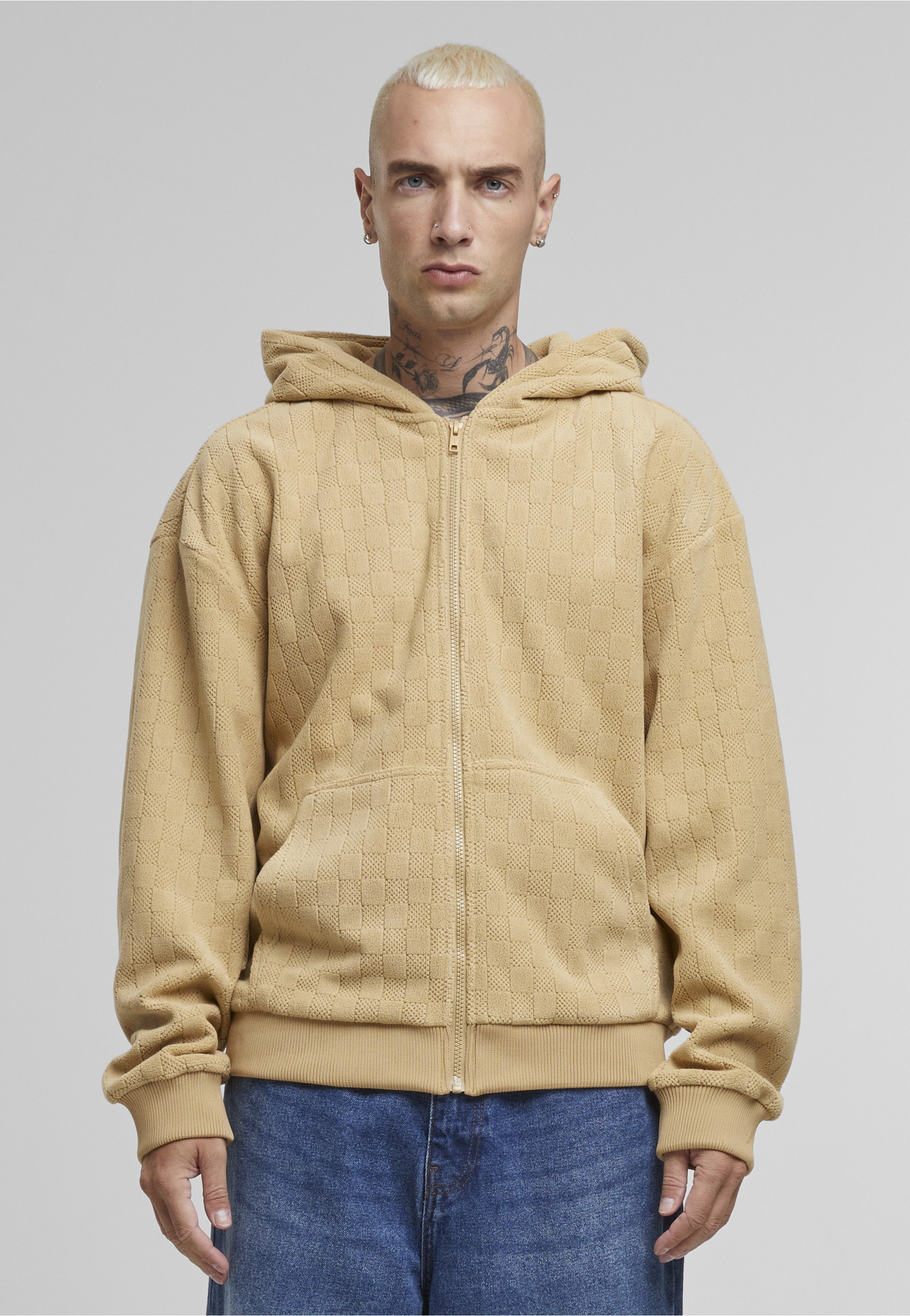 URBAN CLASSICS Sweatjacke »Urban Classics Jaquard Velvet Zip-Hoody«
