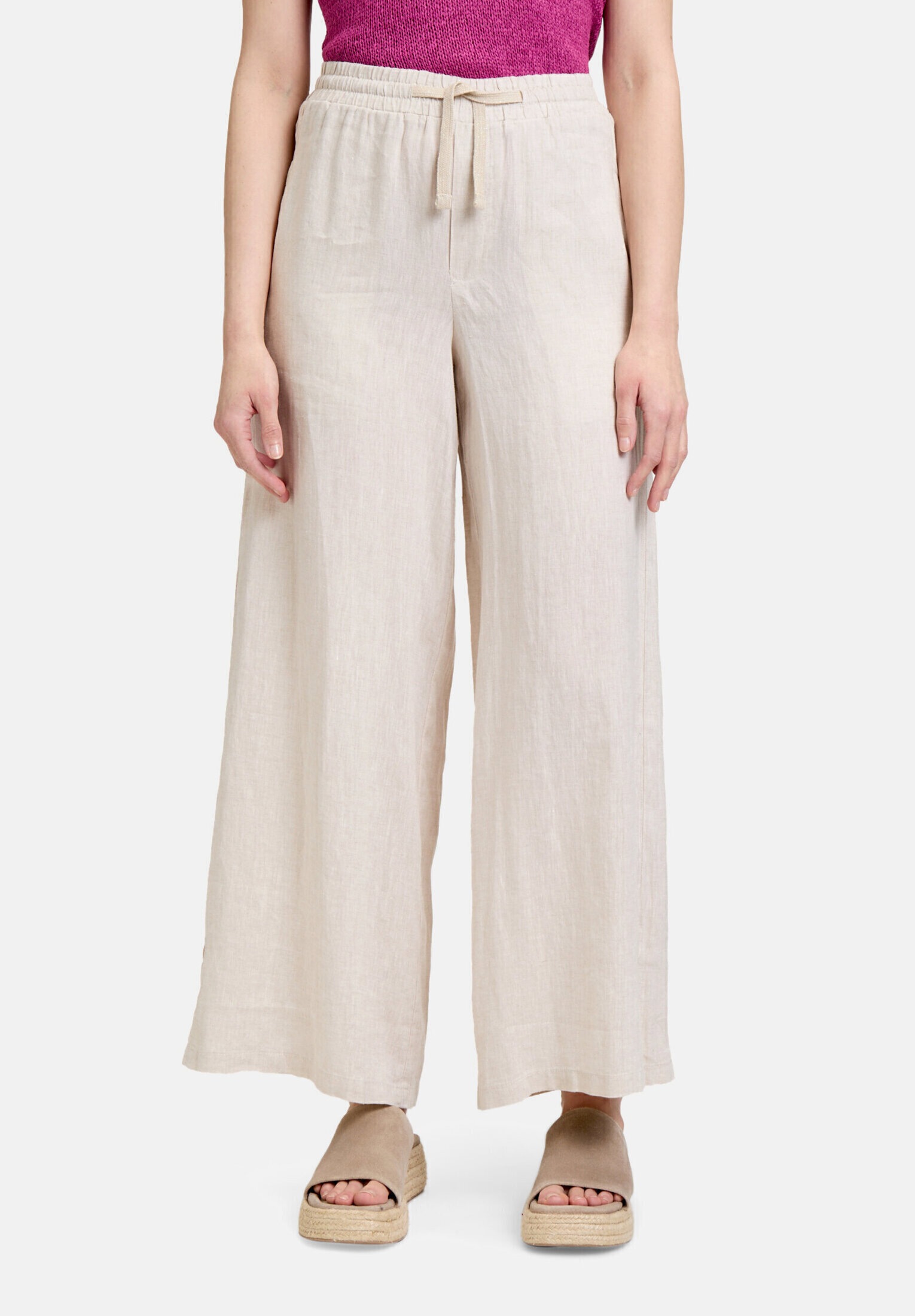 Cartoon Leinenhose »Damen mit Taschen«  Material